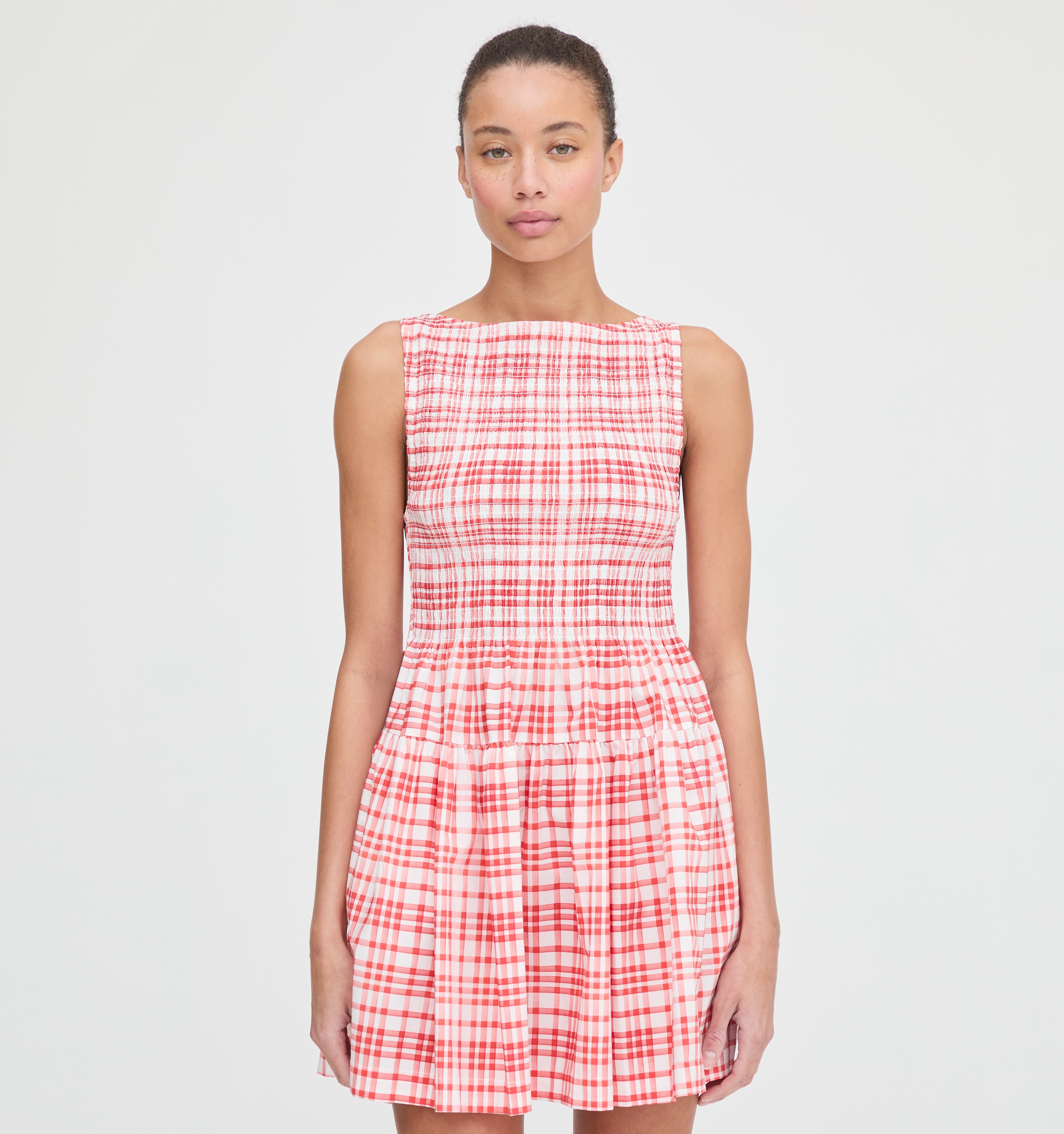 The Cosima Mini Nap Dress - Cherry Watercolor Gingham