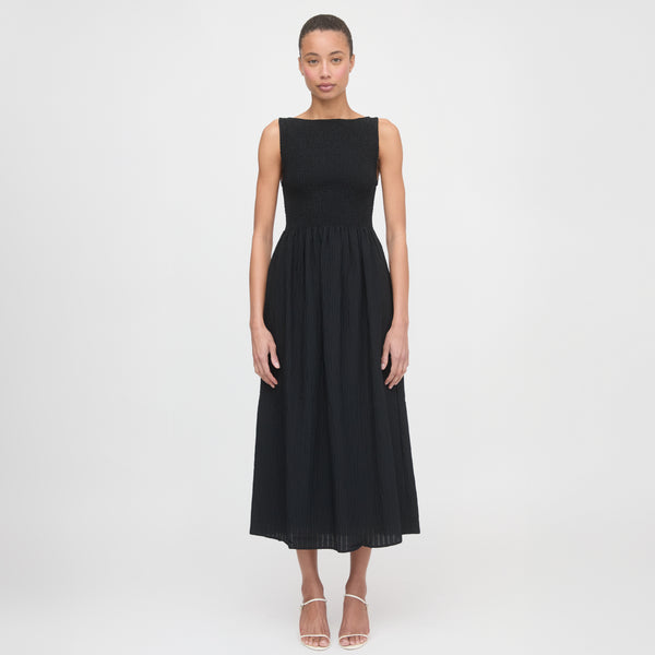 The Cosima Nap Dress - Black Tonal Seersucker – Hill House Home