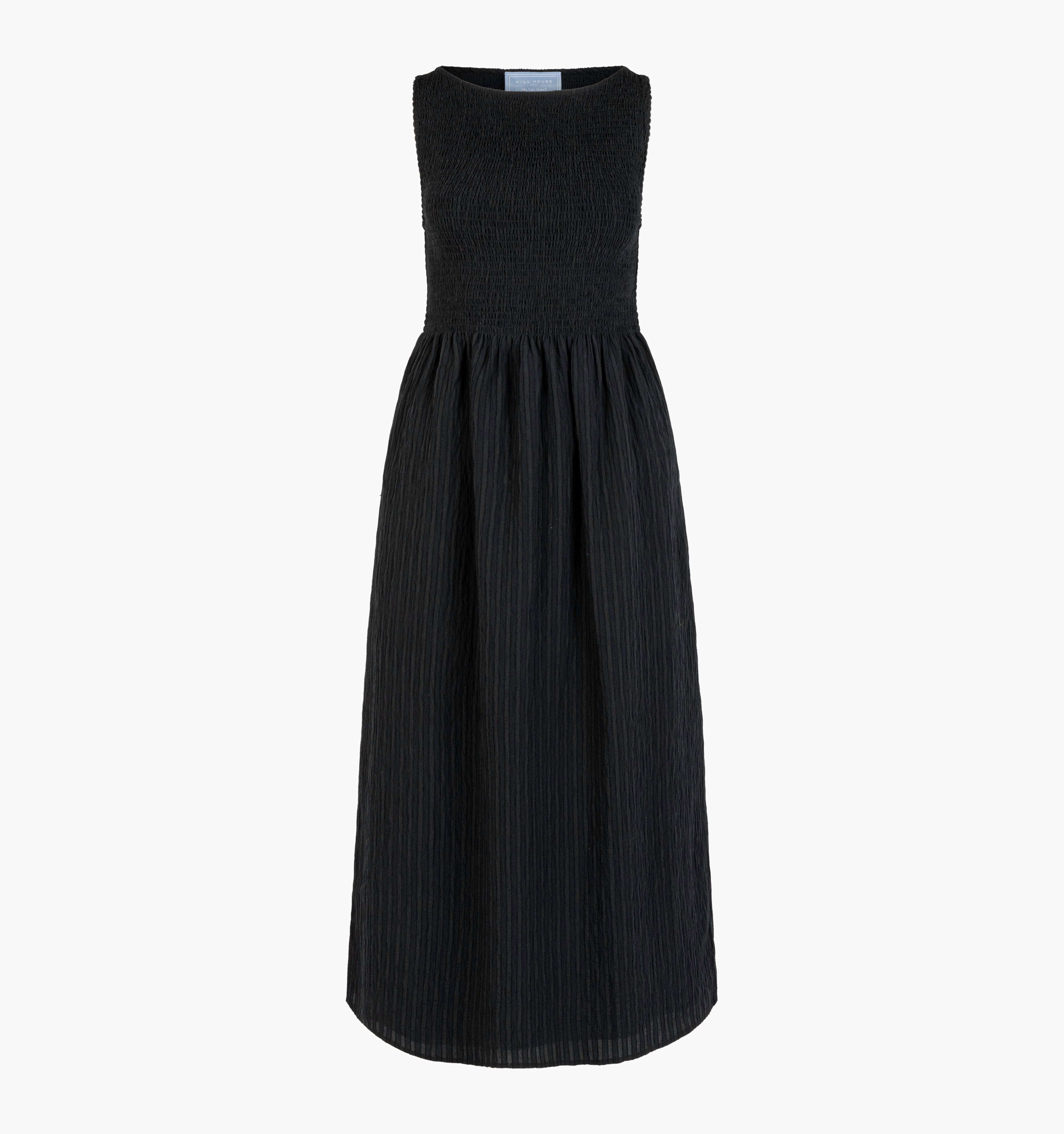 The Cosima Nap Dress - Black Tonal Seersucker