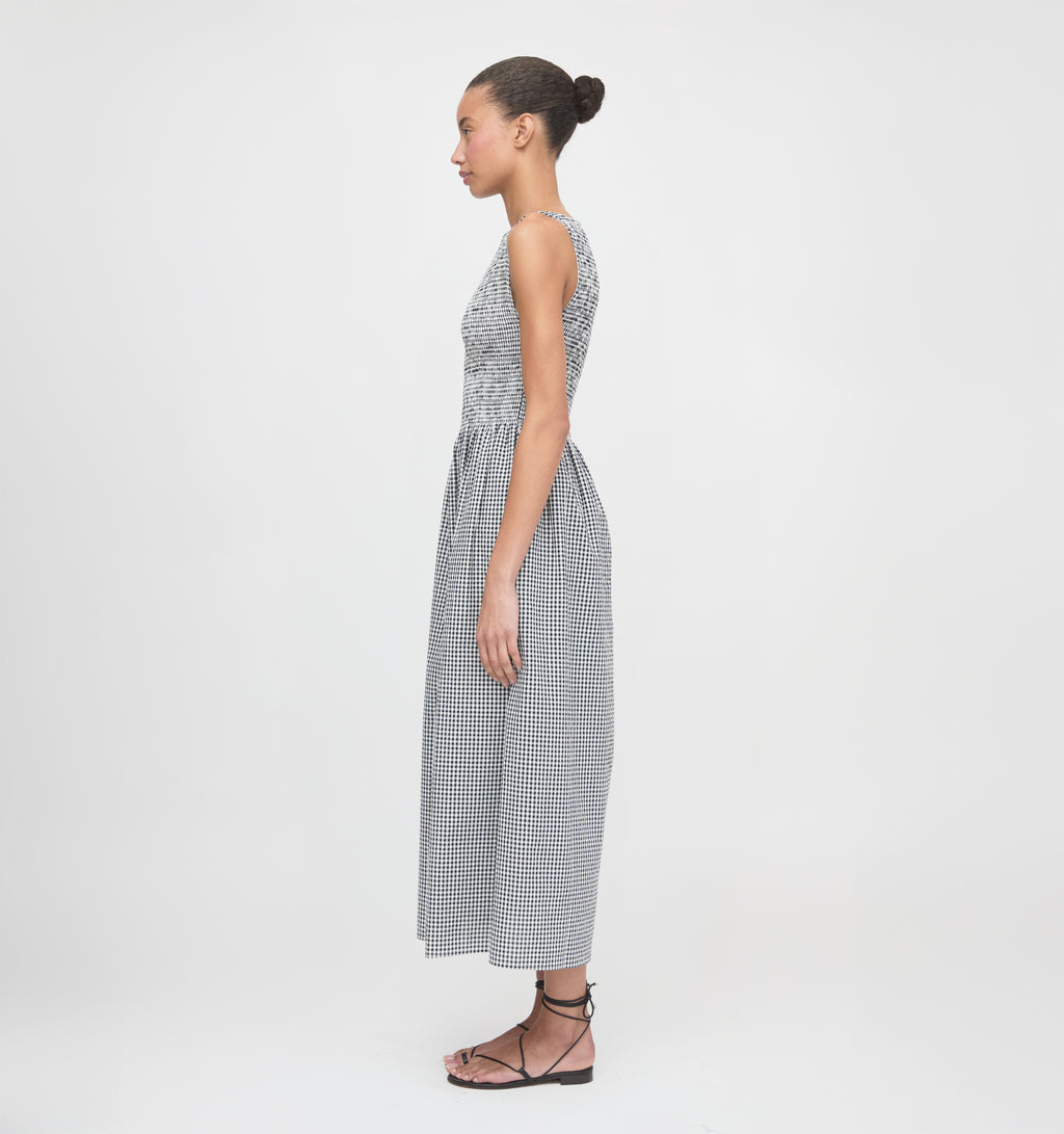 Hill House Home Women's The Cosima Nap Dress - Black Sand Gingham