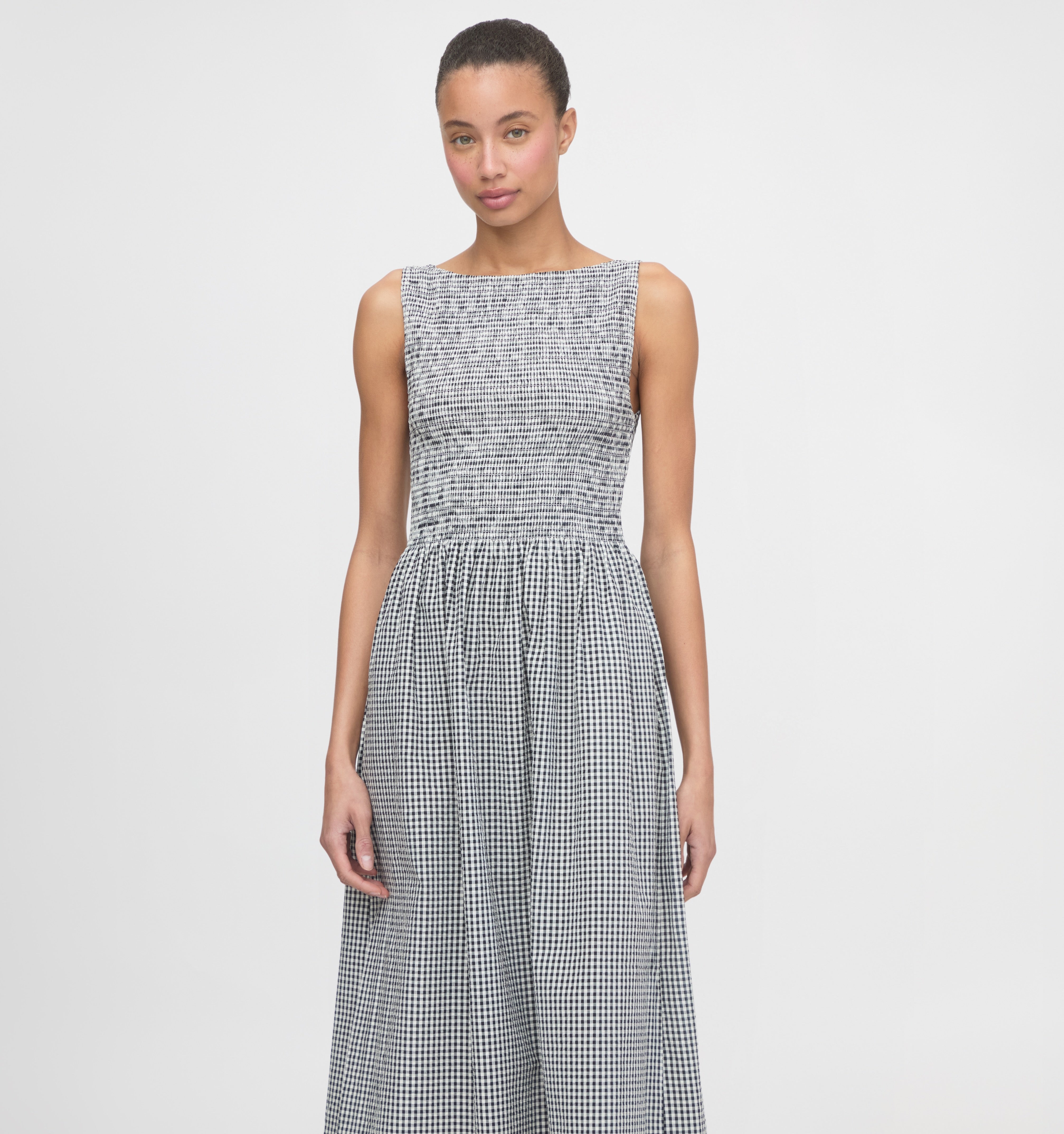 The Cosima Nap Dress - Black/Sand Gingham