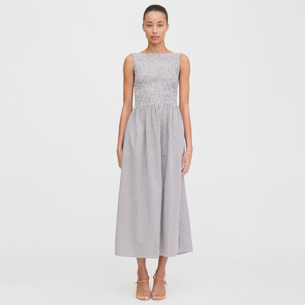 The Cosima Nap Dress - Chocolate Gingham  Hill House Home