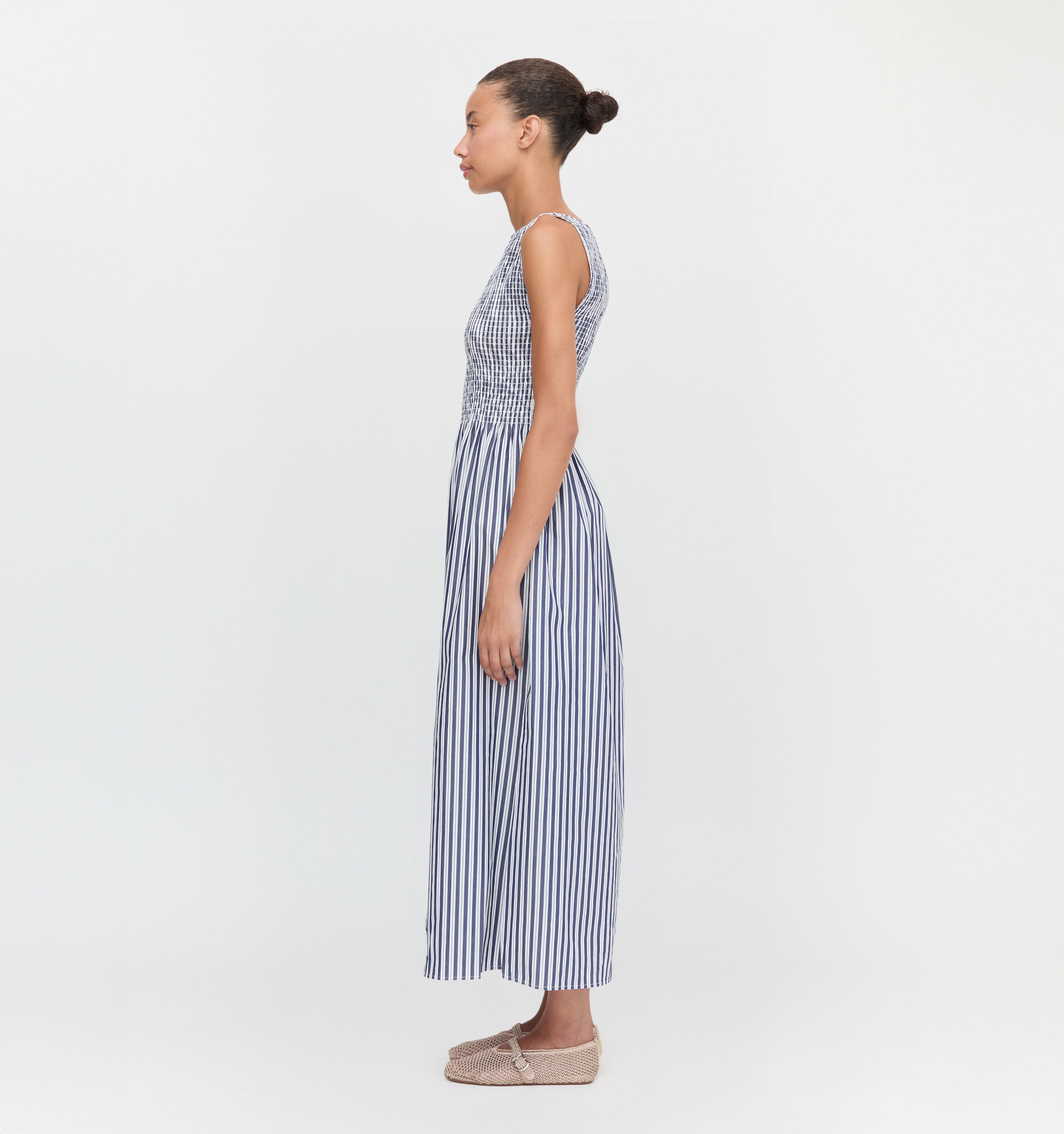 The Cosima Nap Dress - Navy Stripe – Hill House Home