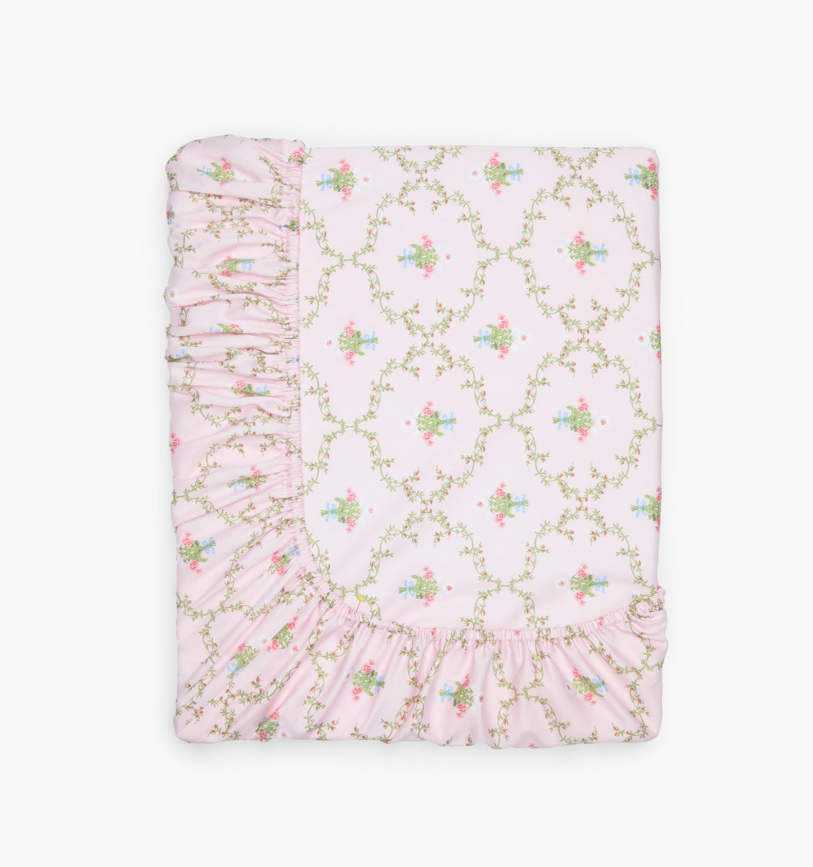 The Crib Sheet in Light Pink Trellis color: Light Pink Trellis