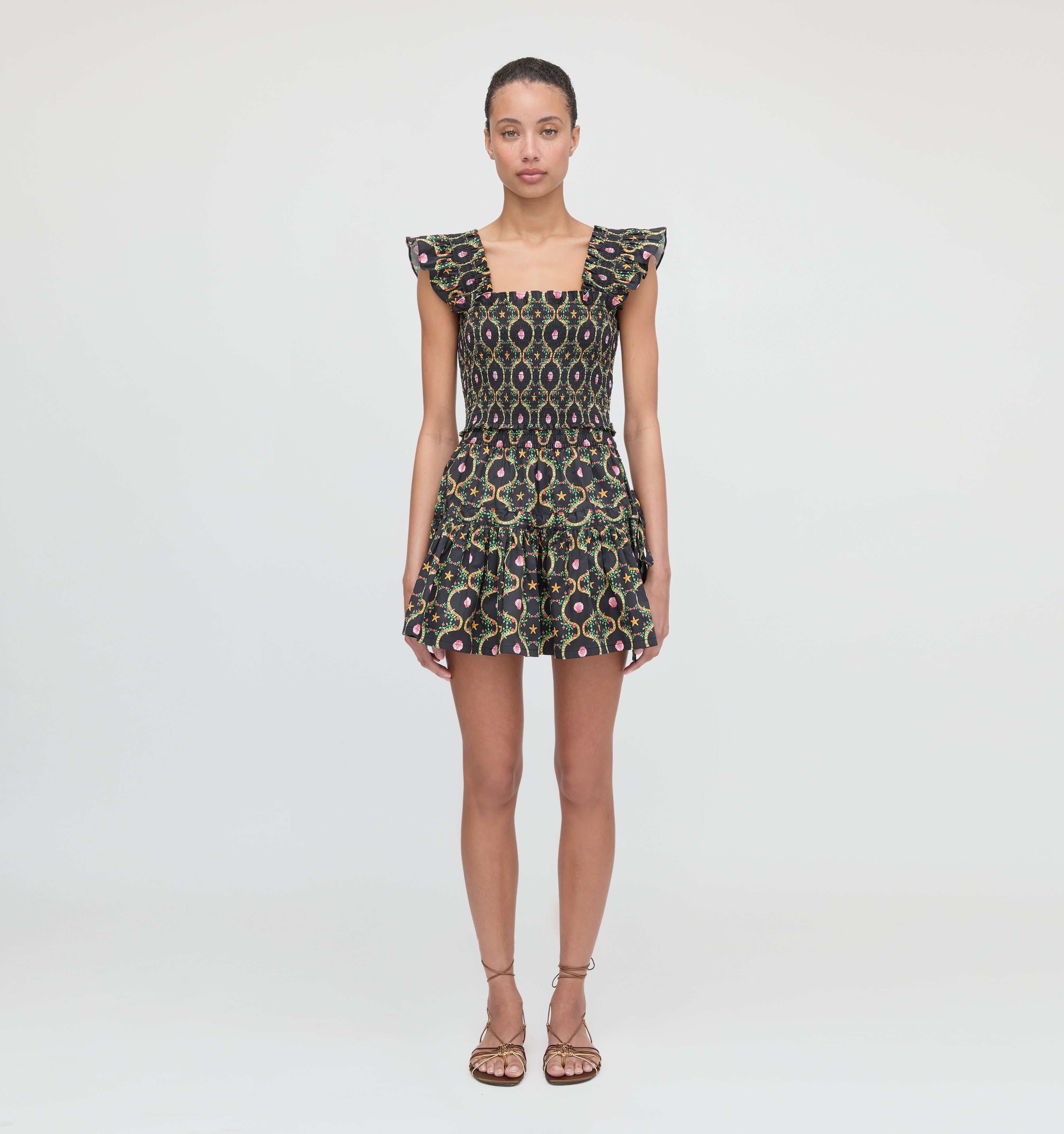 The Chelsea Skirt - Black Cisco Trellis