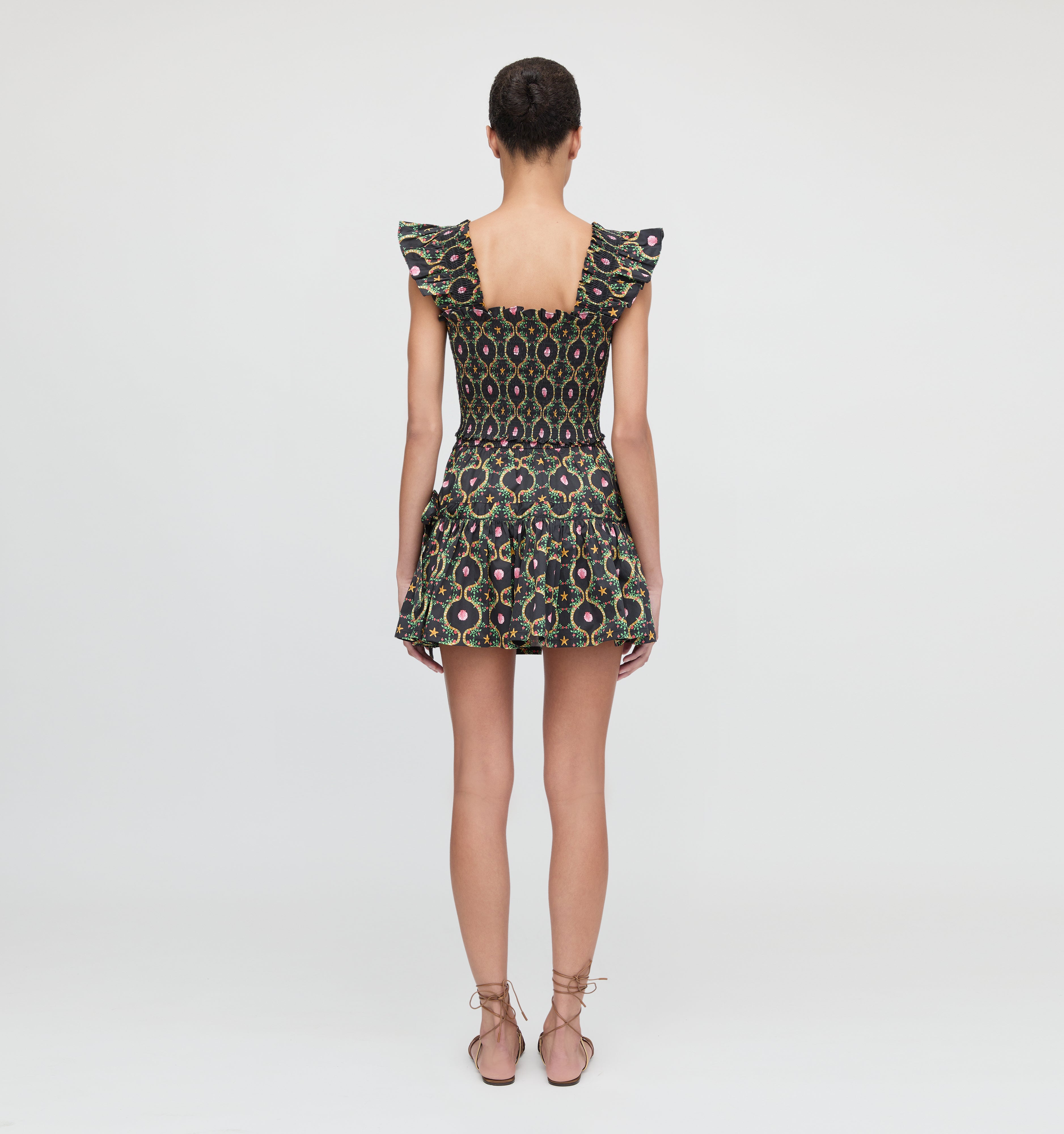 The Chelsea Skirt - Black Cisco Trellis