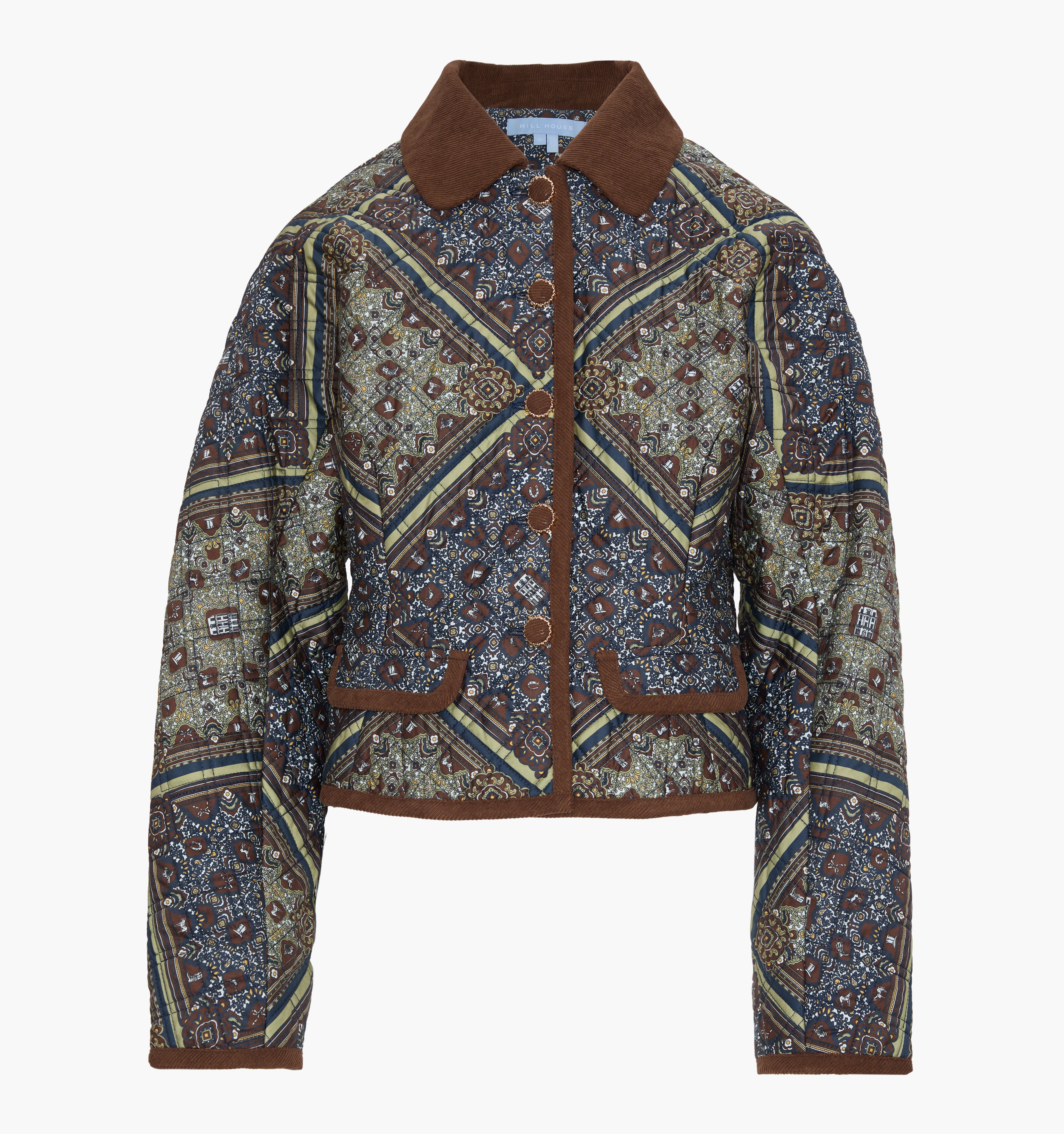 The Dax Jacket in Olive Equestrian Scarf color: Olive Equestrian Scarf