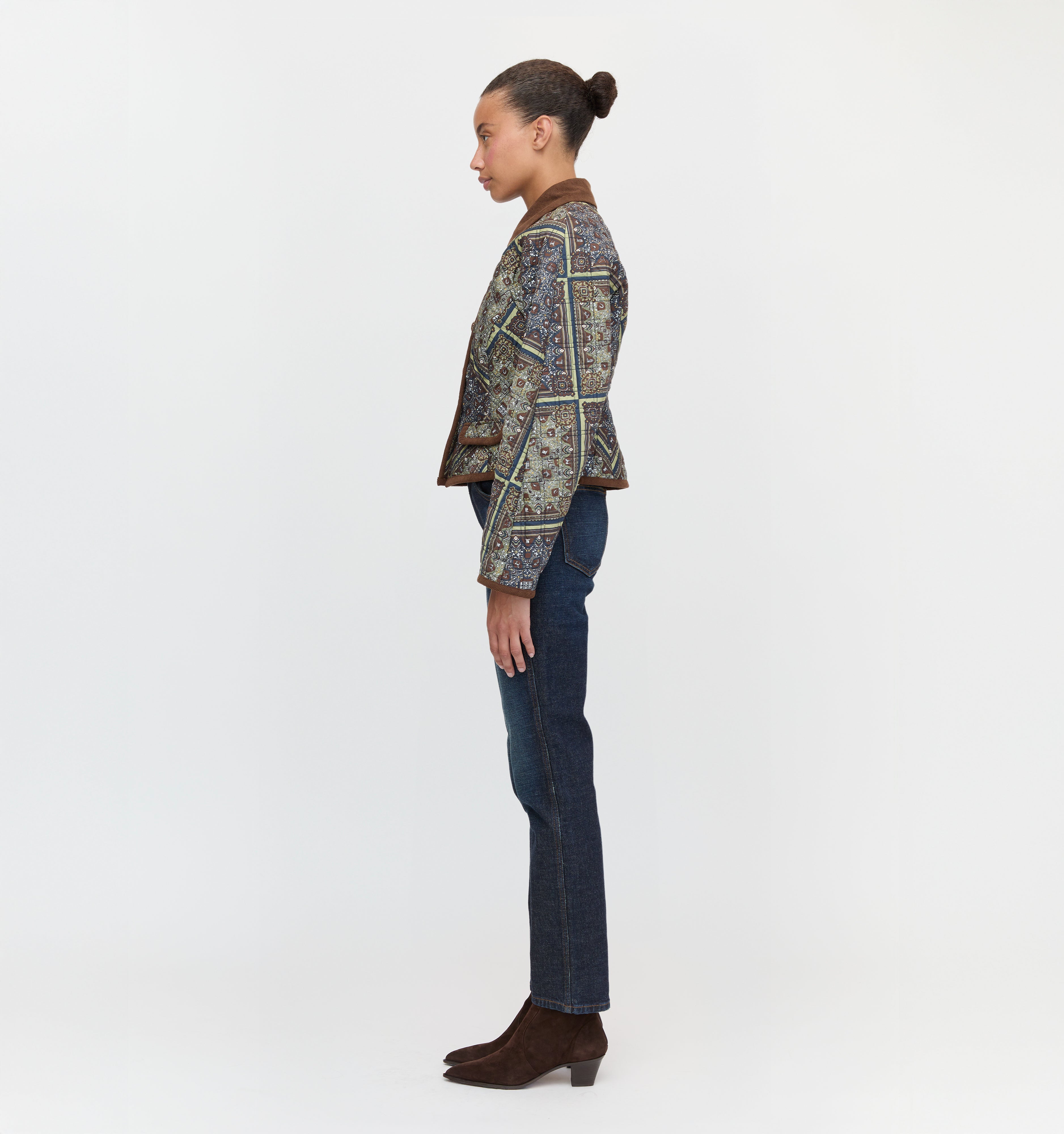 The Dax Jacket in Olive Equestrian Scarf color: Olive Equestrian Scarf