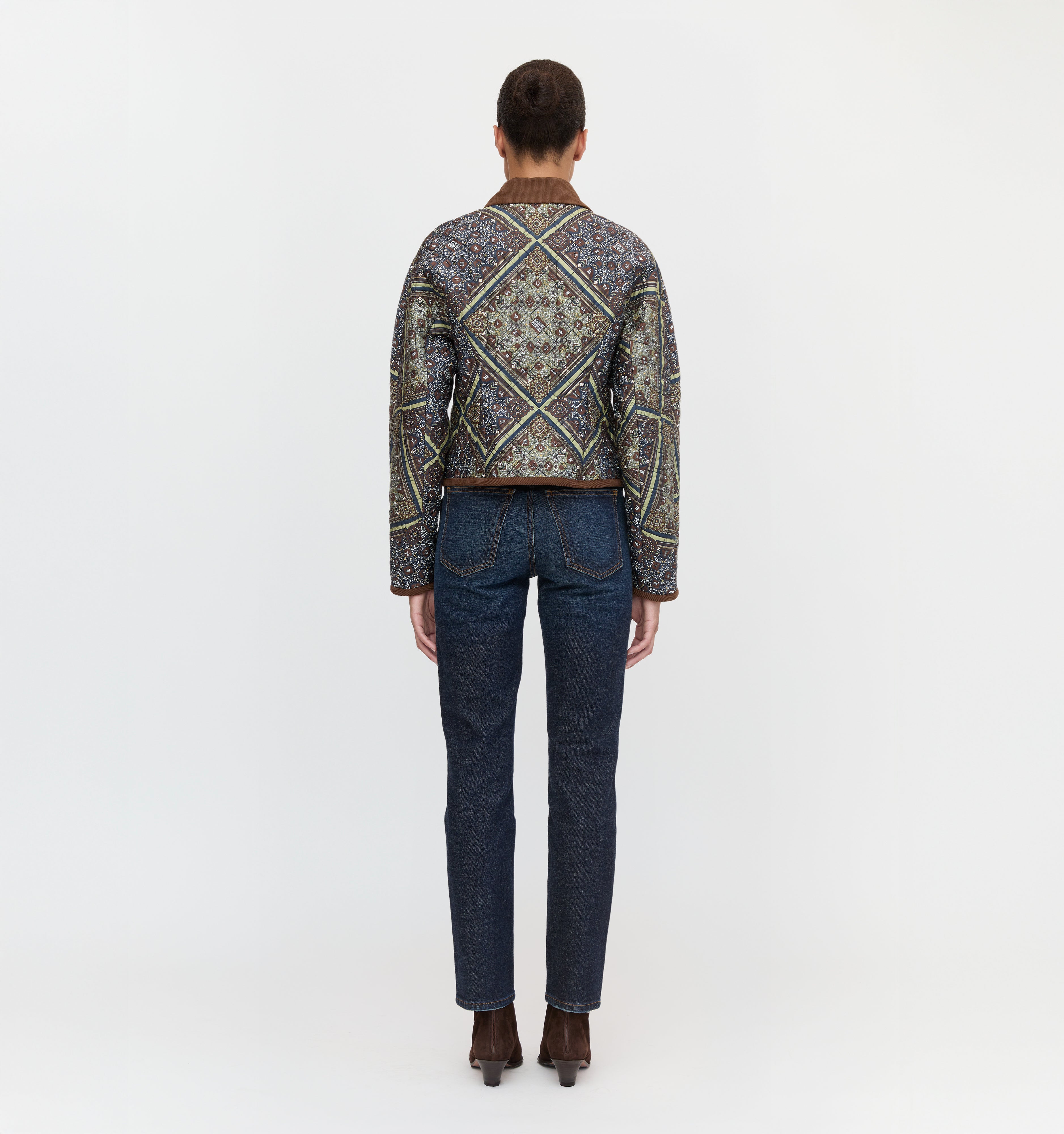 The Dax Jacket in Olive Equestrian Scarf color: Olive Equestrian Scarf