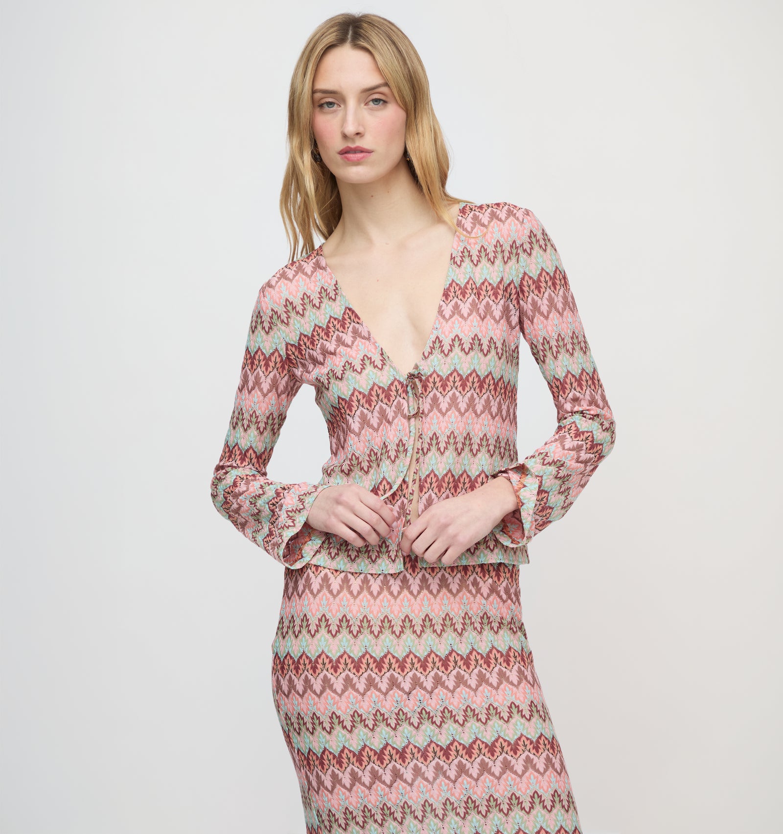 The Delia Top - Pink Multi Smooth Shimmer Knit