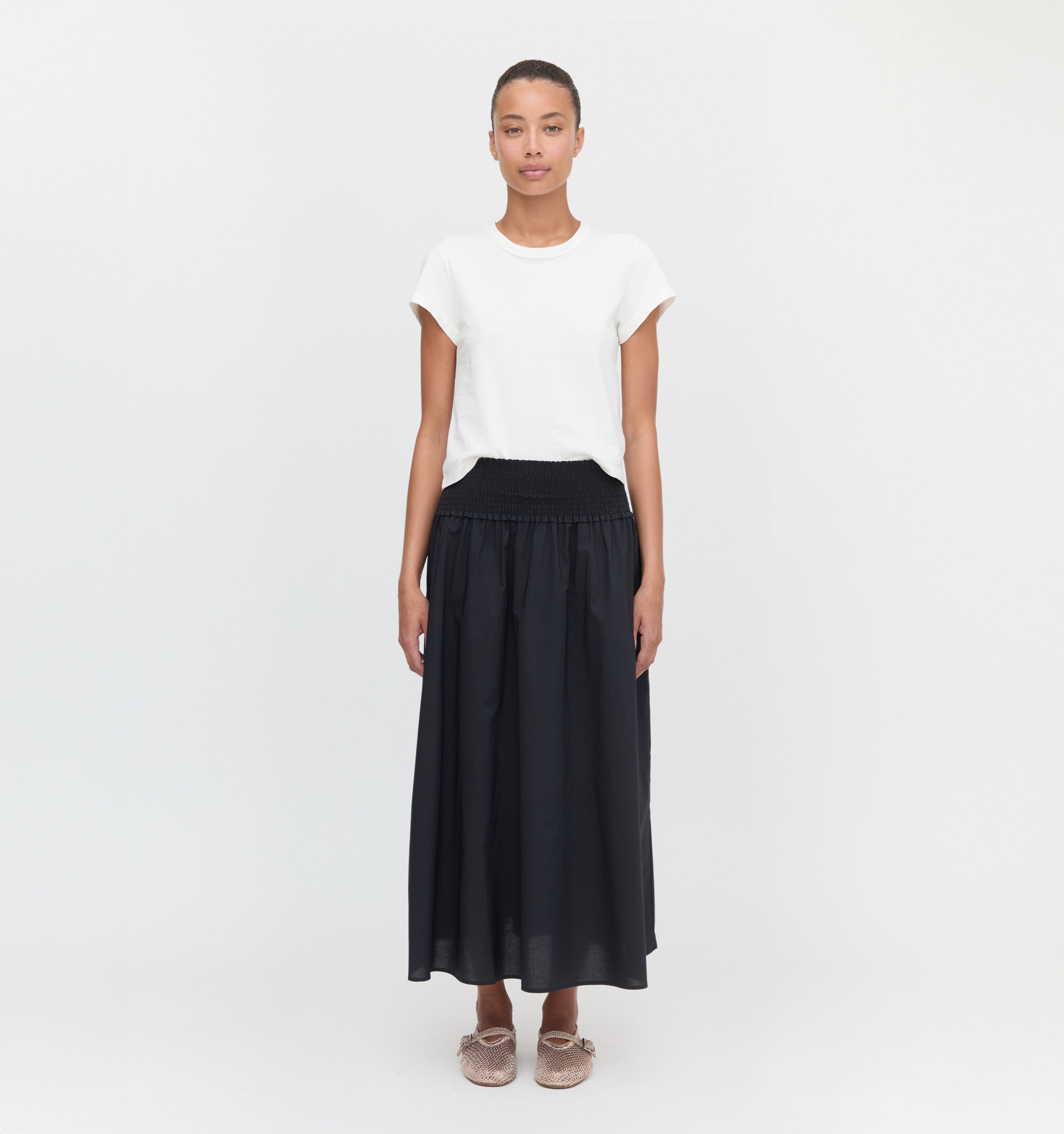 The Delphine Nap Skirt - Black Cotton