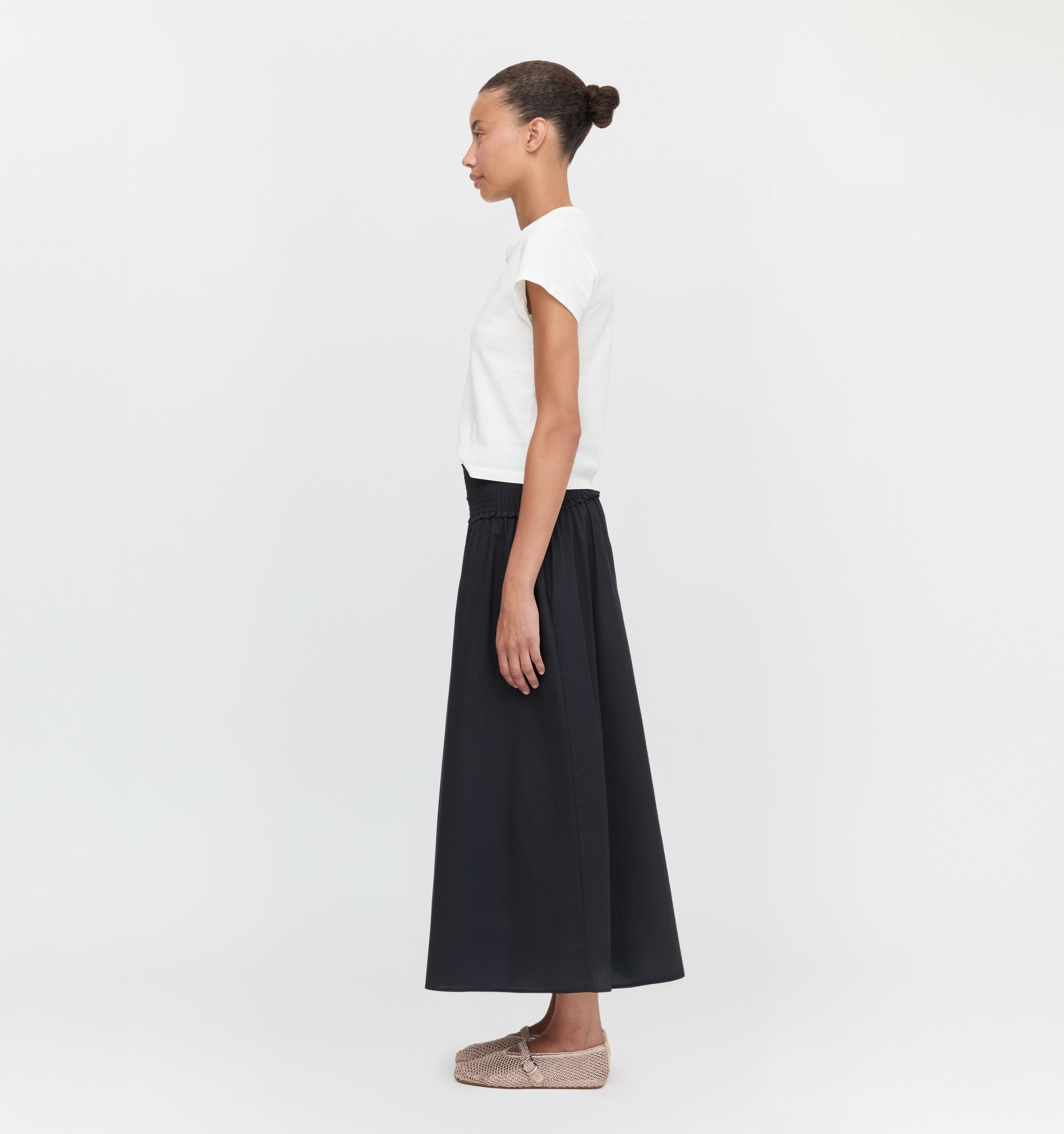 The Delphine Nap Skirt - Black Cotton