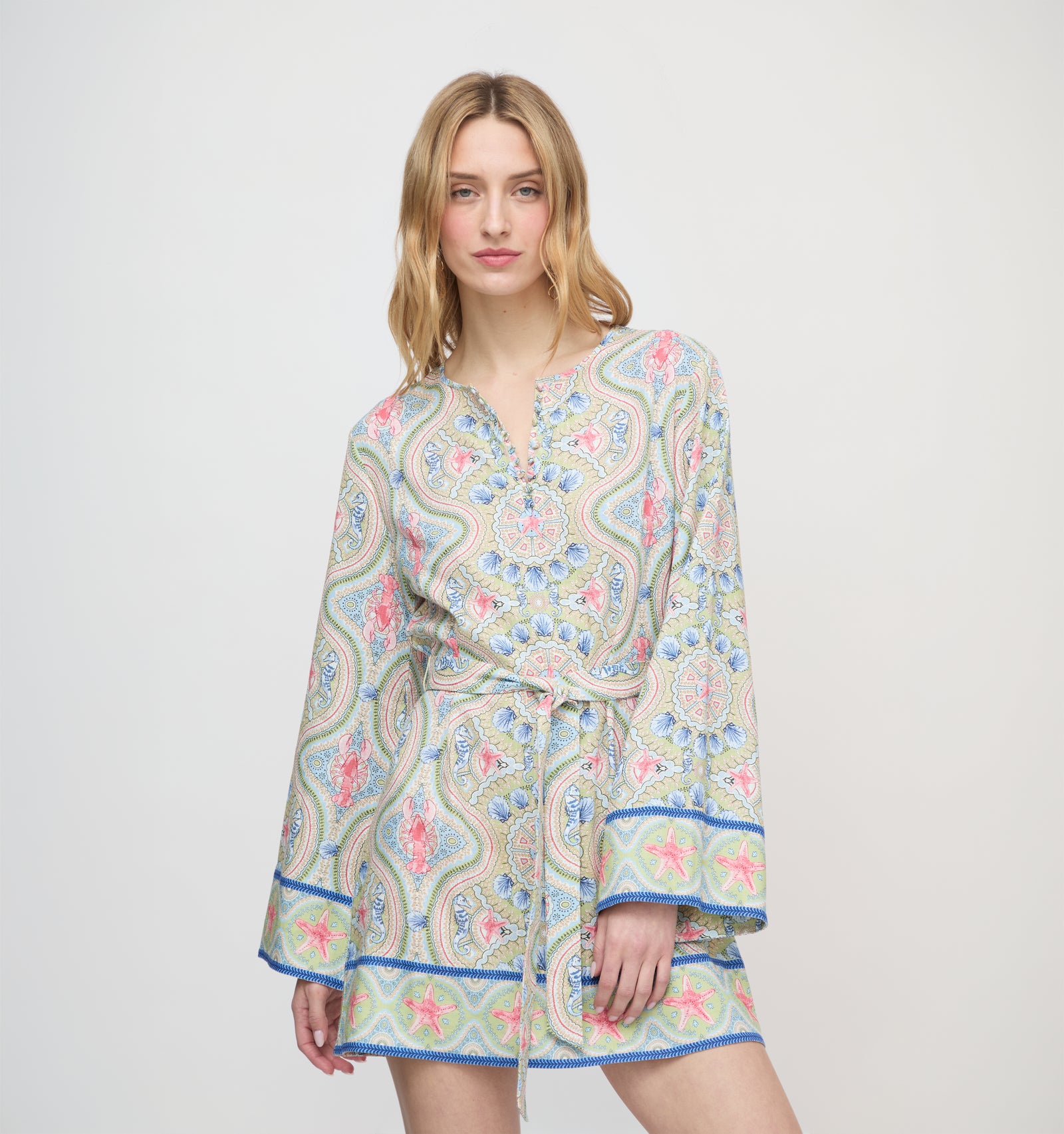 The Doris Mini Tunic - Sea Scroll