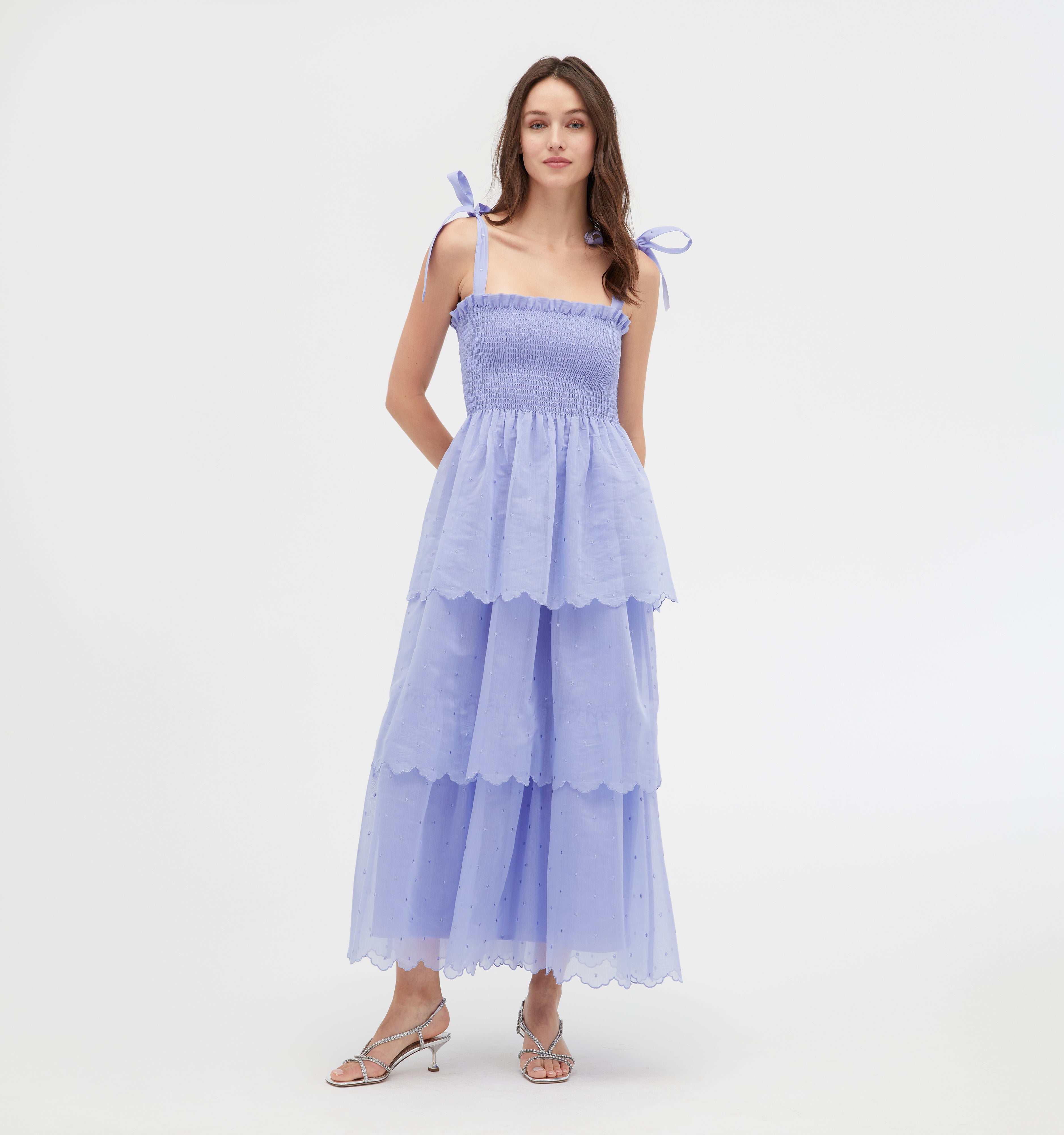 The Elise Nap Dress - Hyacinth Organza Dot