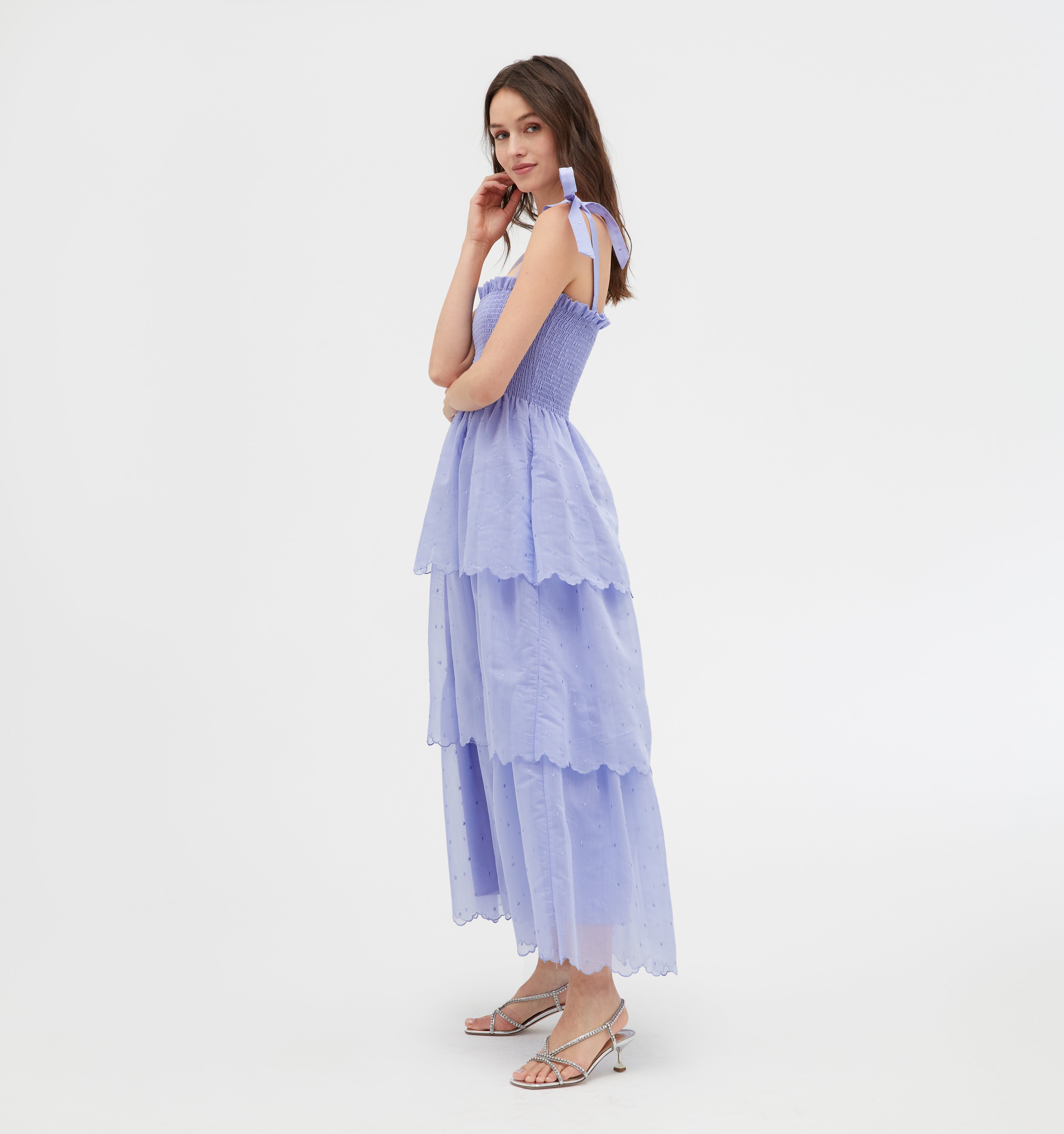 The Elise Nap Dress - Hyacinth Organza Dot