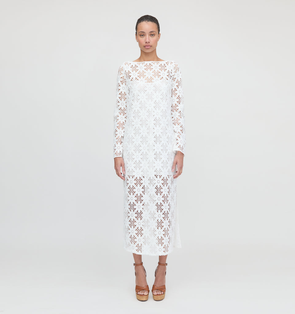 【韓国MOILLY モイリー】Midi Lace Dress White Midi Lace Dress White - MOILLY | 60% - Asian Fashion Online