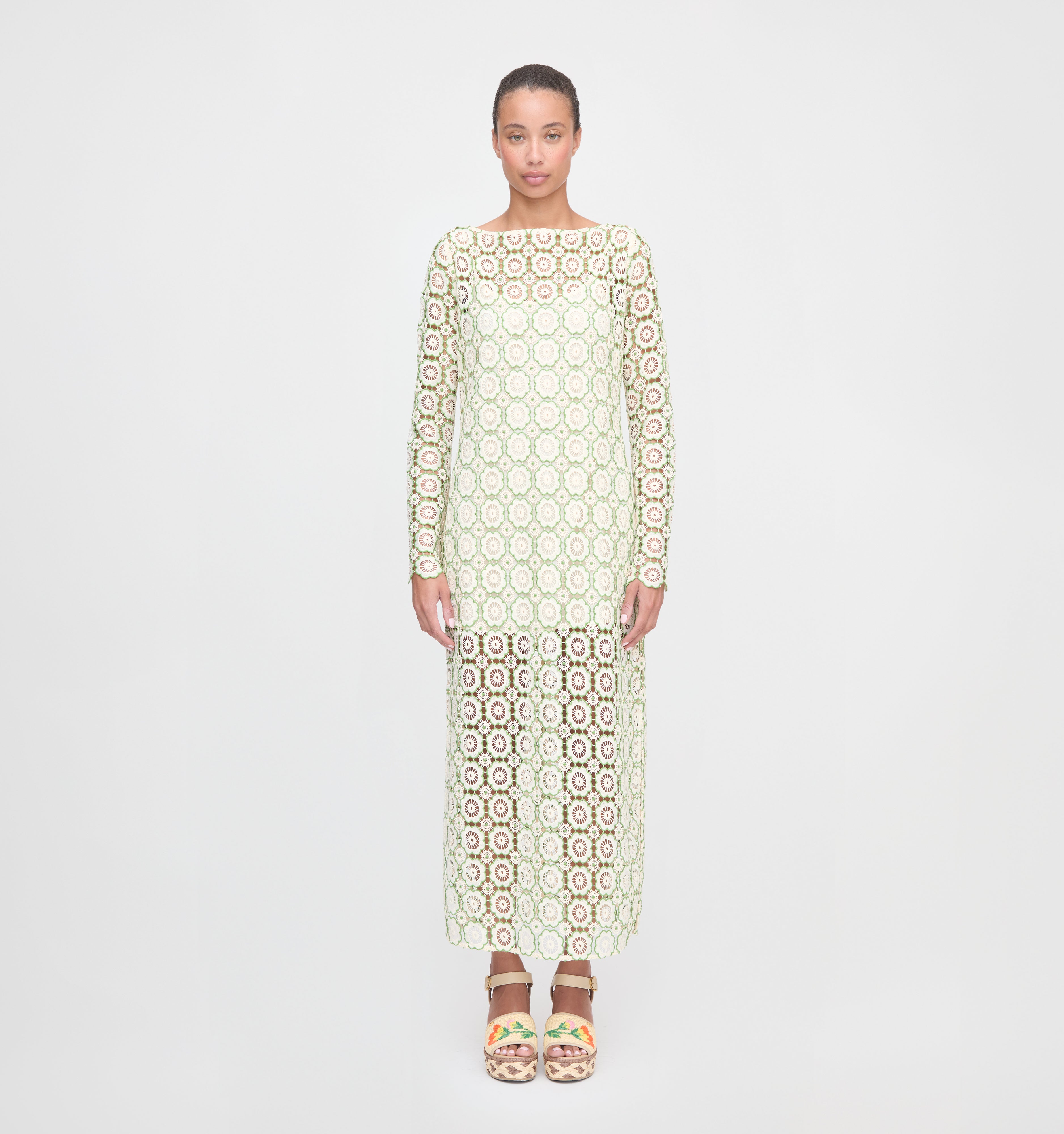 The Eliza Dress - Green Dahlia Lace