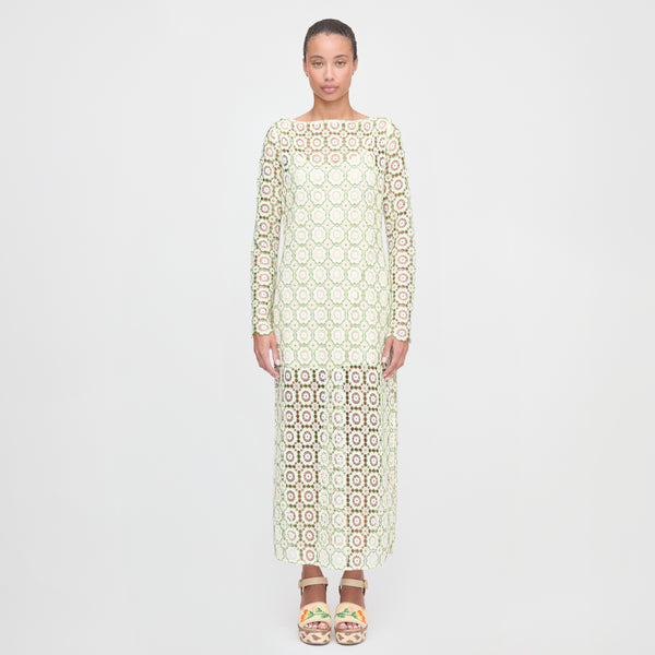 The Eliza Dress - Green Dahlia Lace Hill House Home The Eliza Dress - Green Dahlia Lace Hill House Home