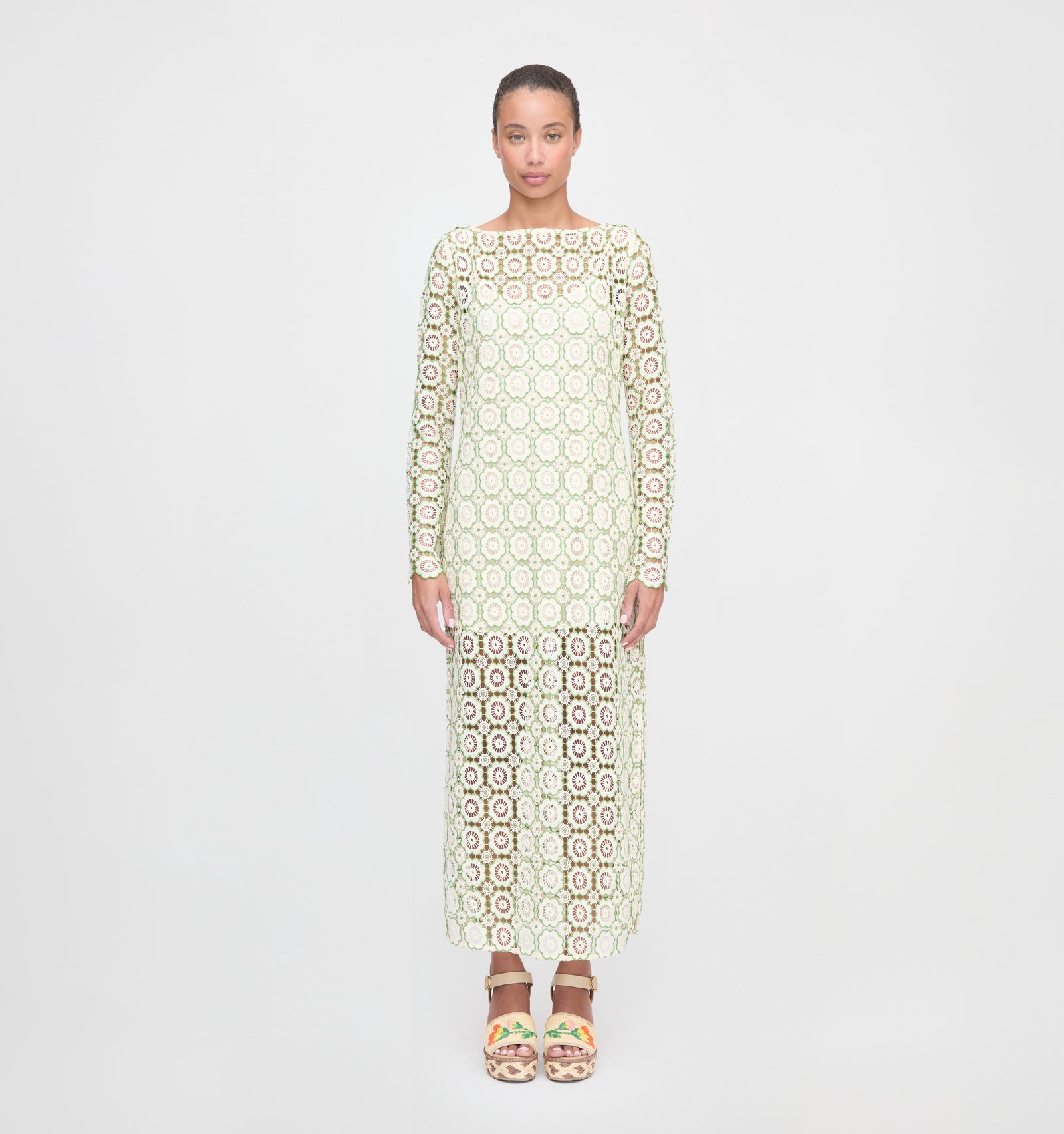 The Eliza Dress - Green Dahlia Lace Hill House Home The Eliza Dress - Green Dahlia Lace Hill House Home