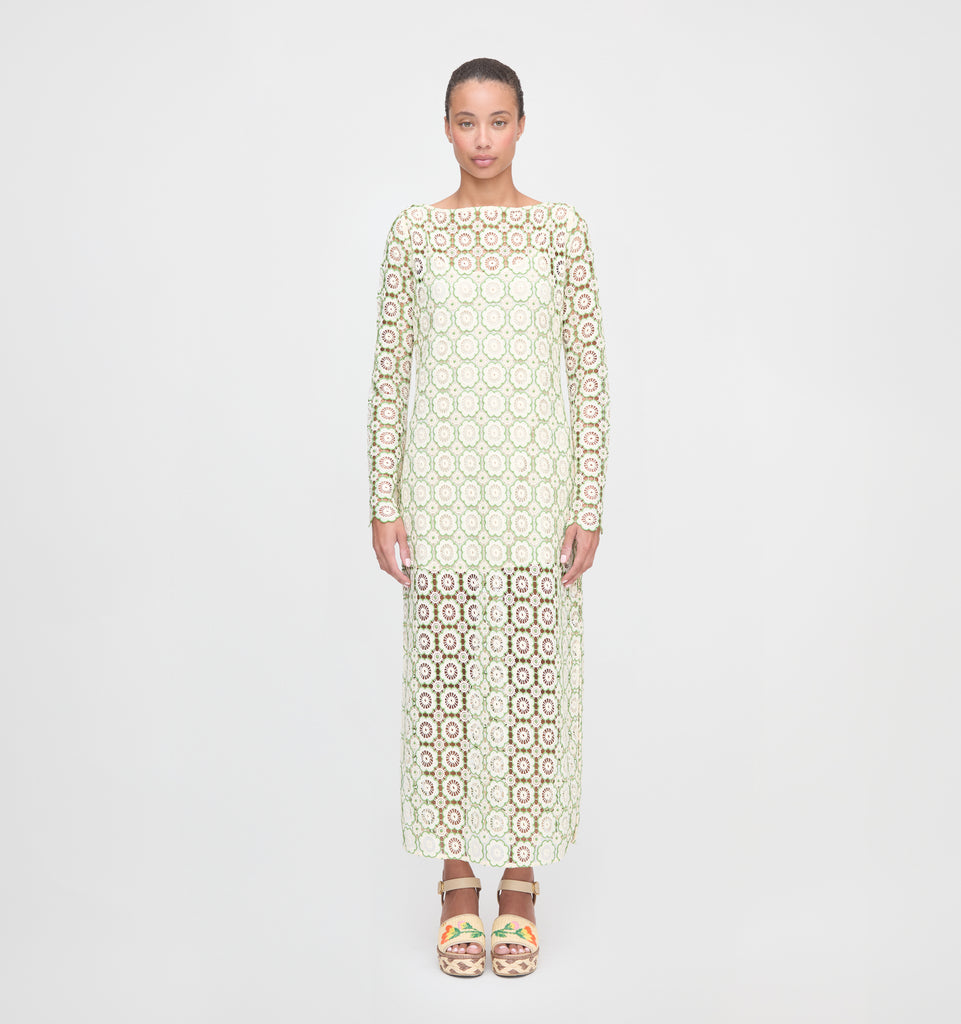 The Eliza Dress - Green Dahlia Lace – Hill House Home