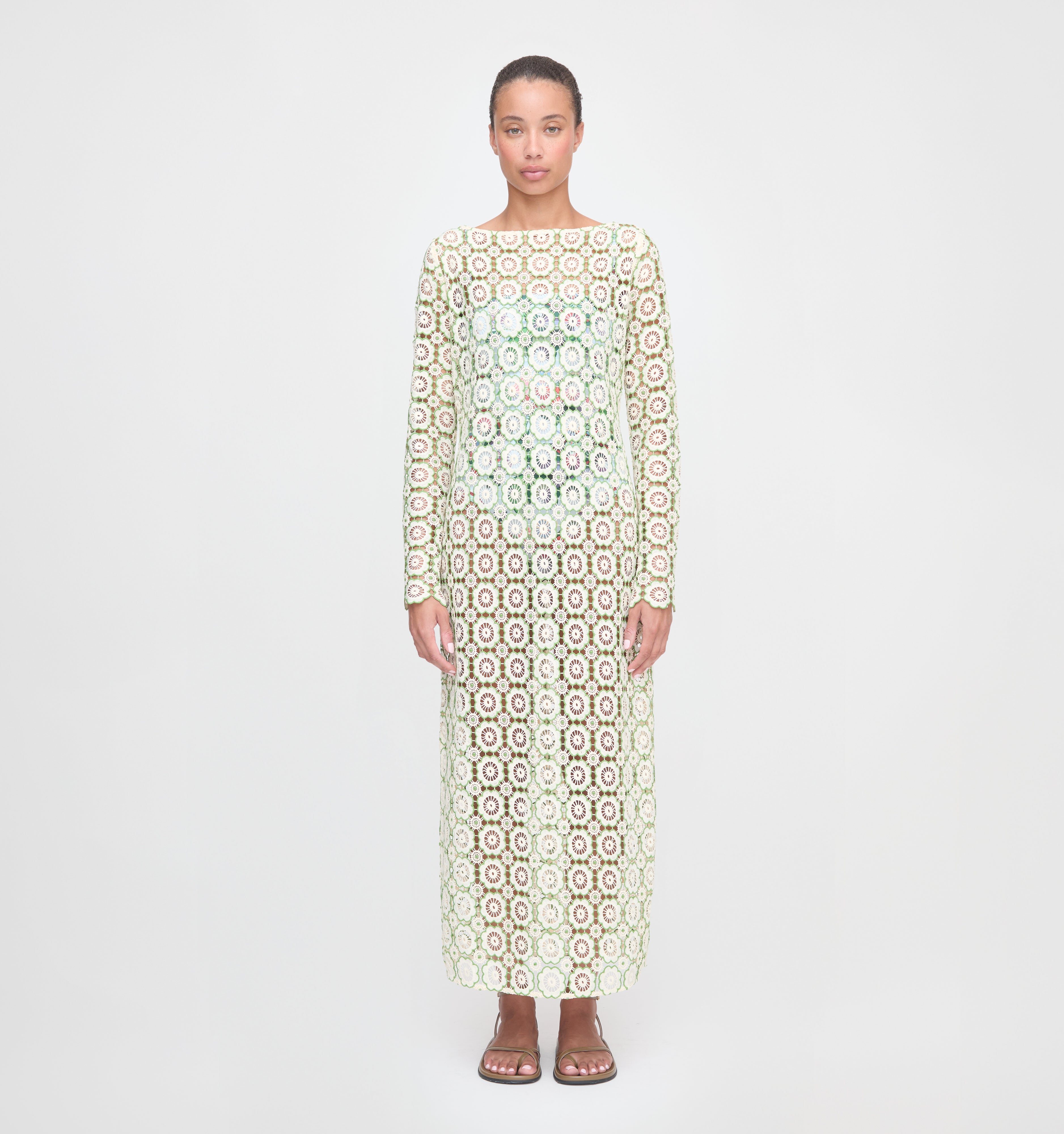 The Eliza Dress - Green Dahlia Lace