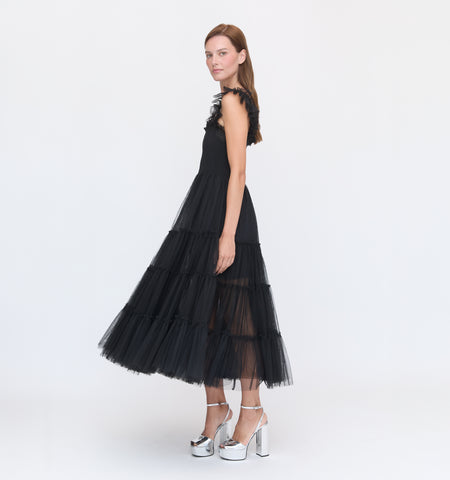 The Lace Anjuli Nap Dress - Black Lace