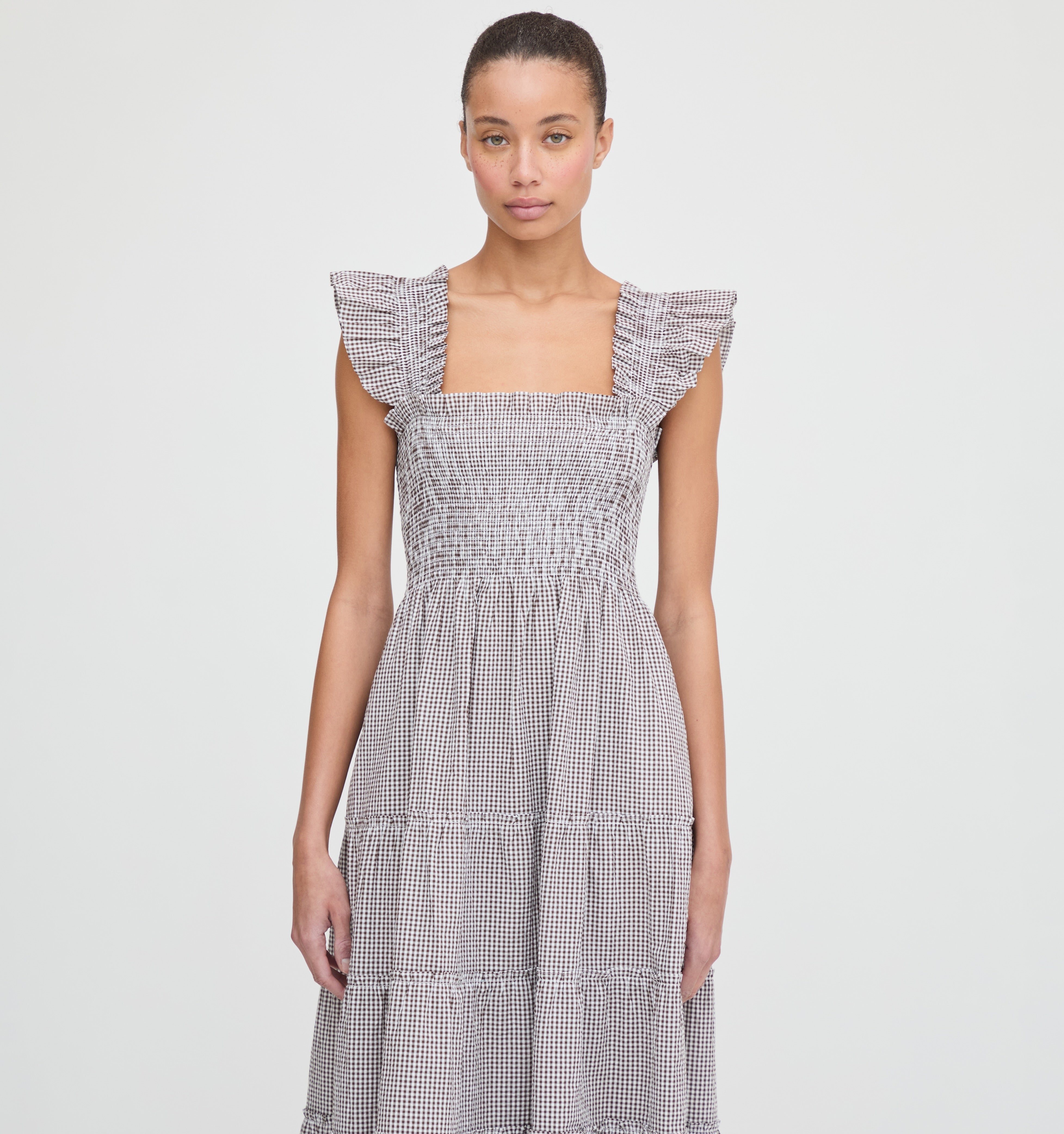 The Ellie Maxi Nap Dress - Chocolate Gingham