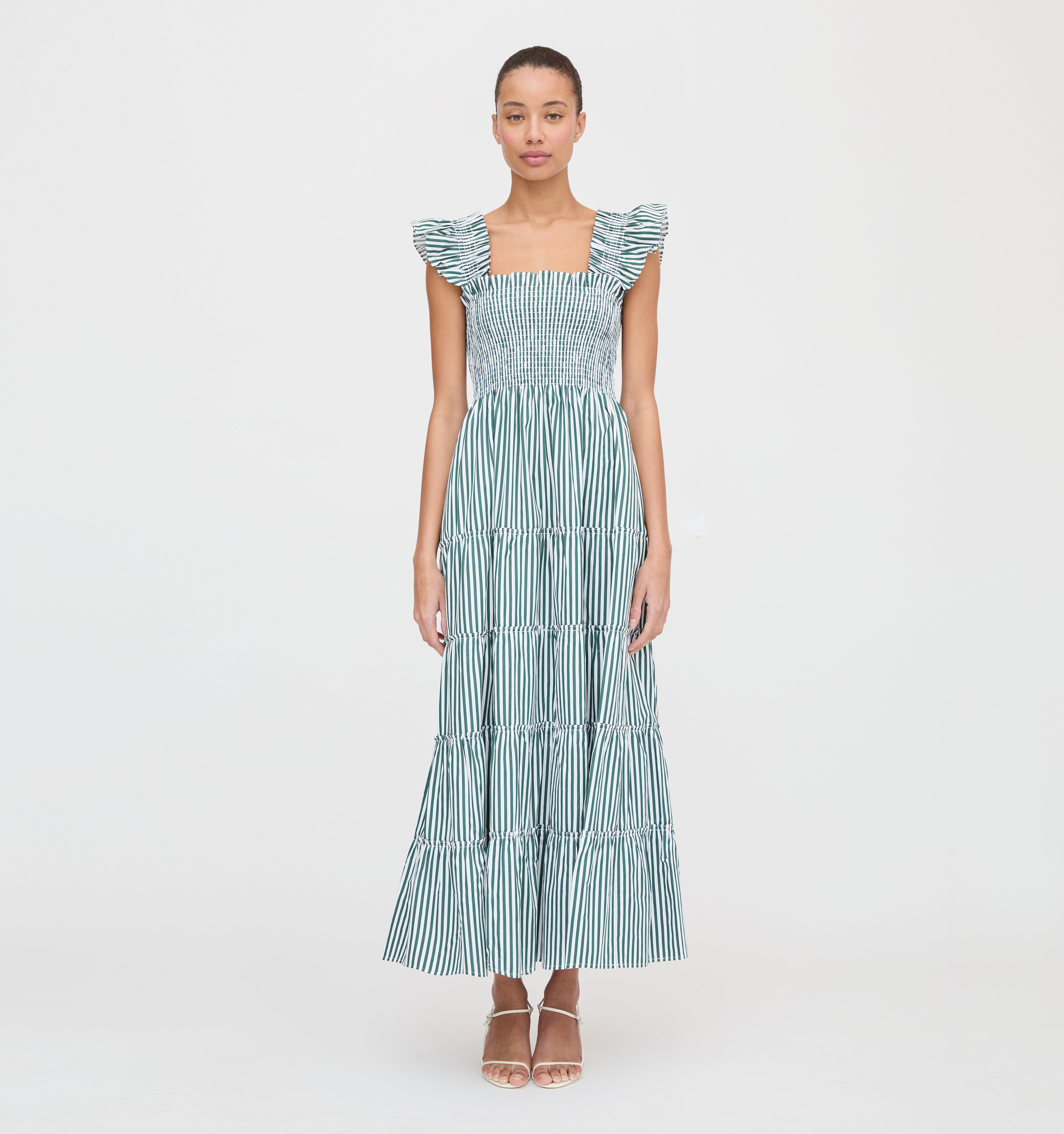 The Ellie Maxi Nap Dress - Green Stripe – Hill House Home