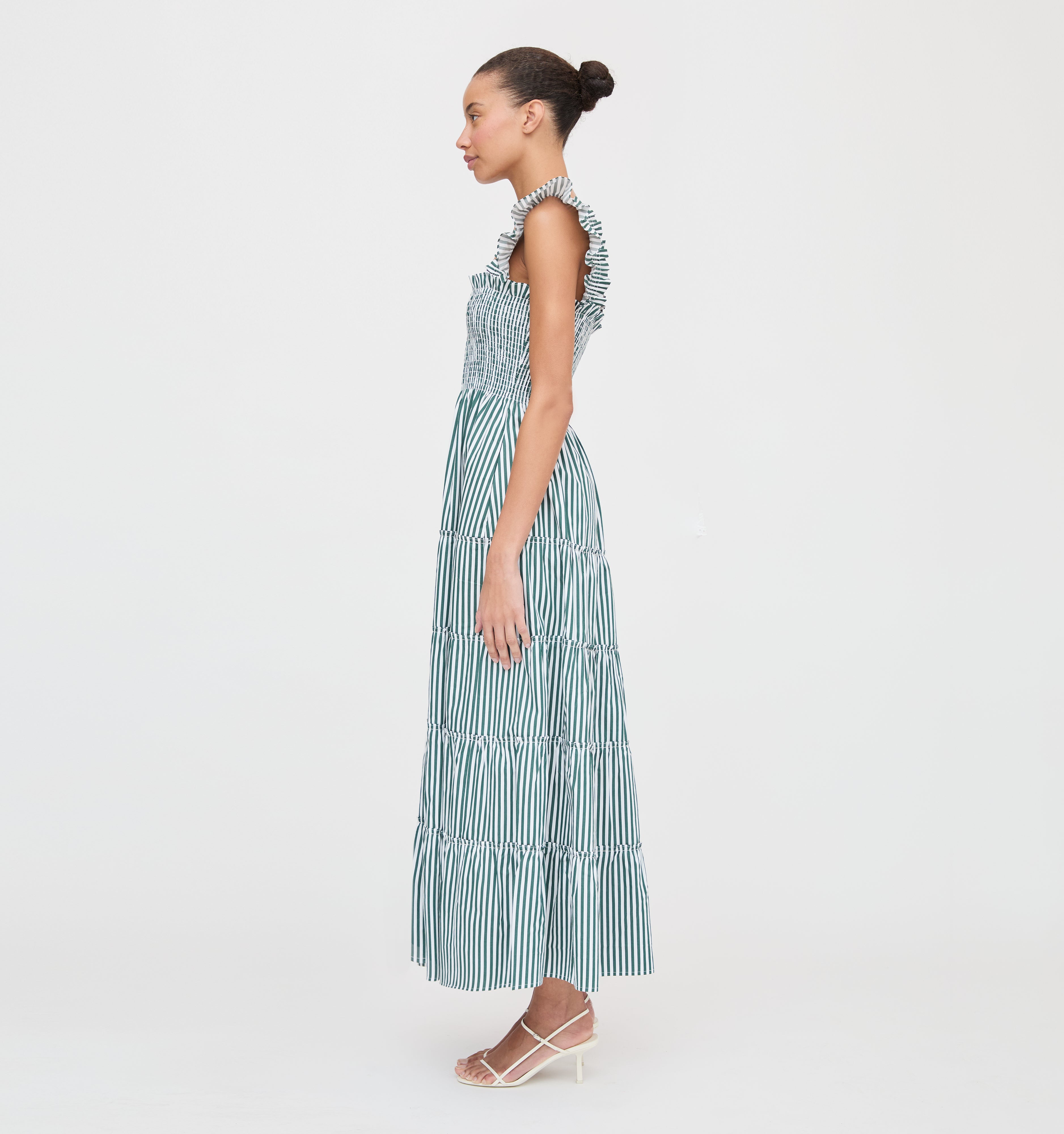 The Ellie Maxi Nap Dress - Green Stripe – Hill House Home
