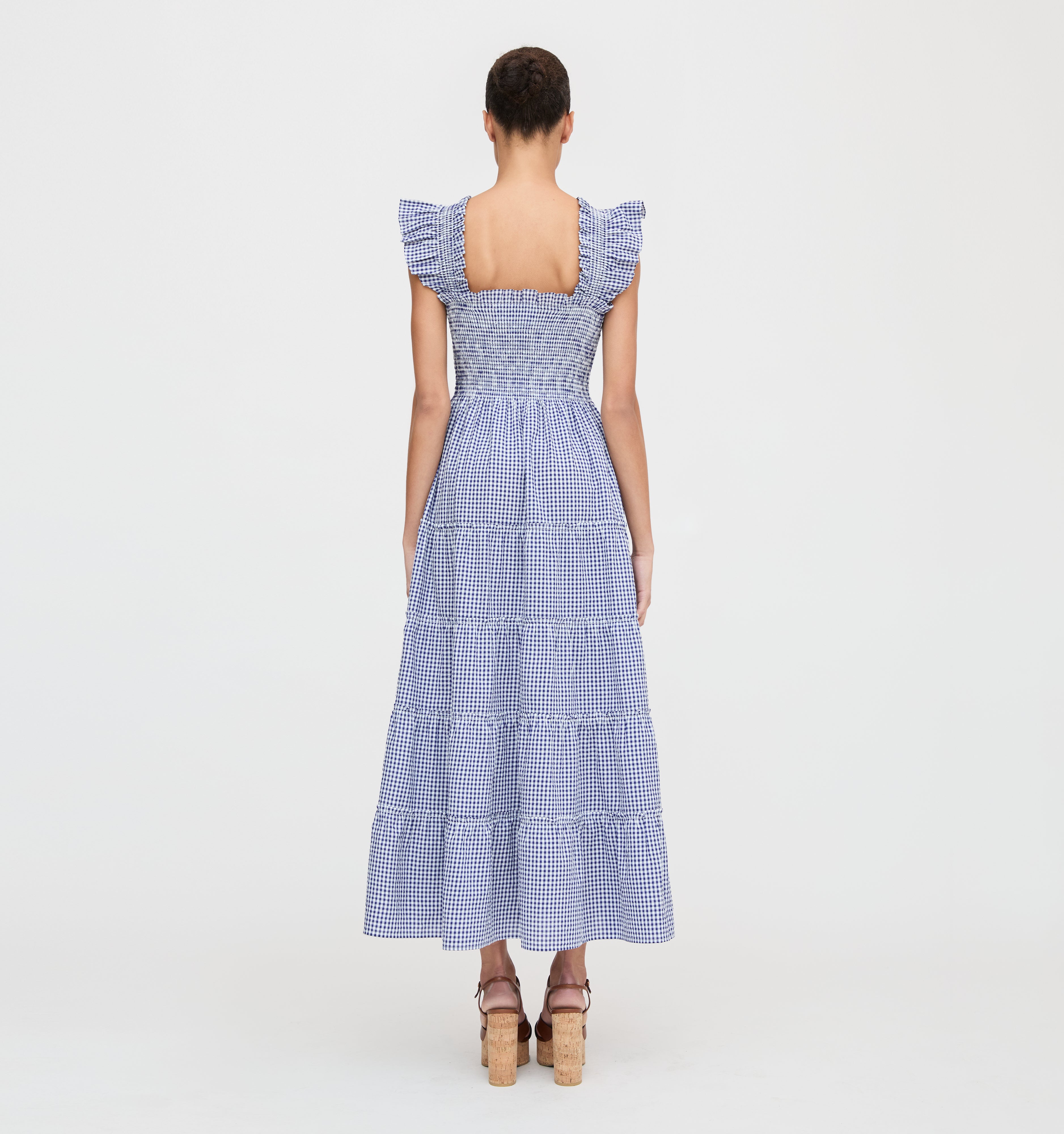 The Ellie Maxi Nap Dress - Navy Gingham