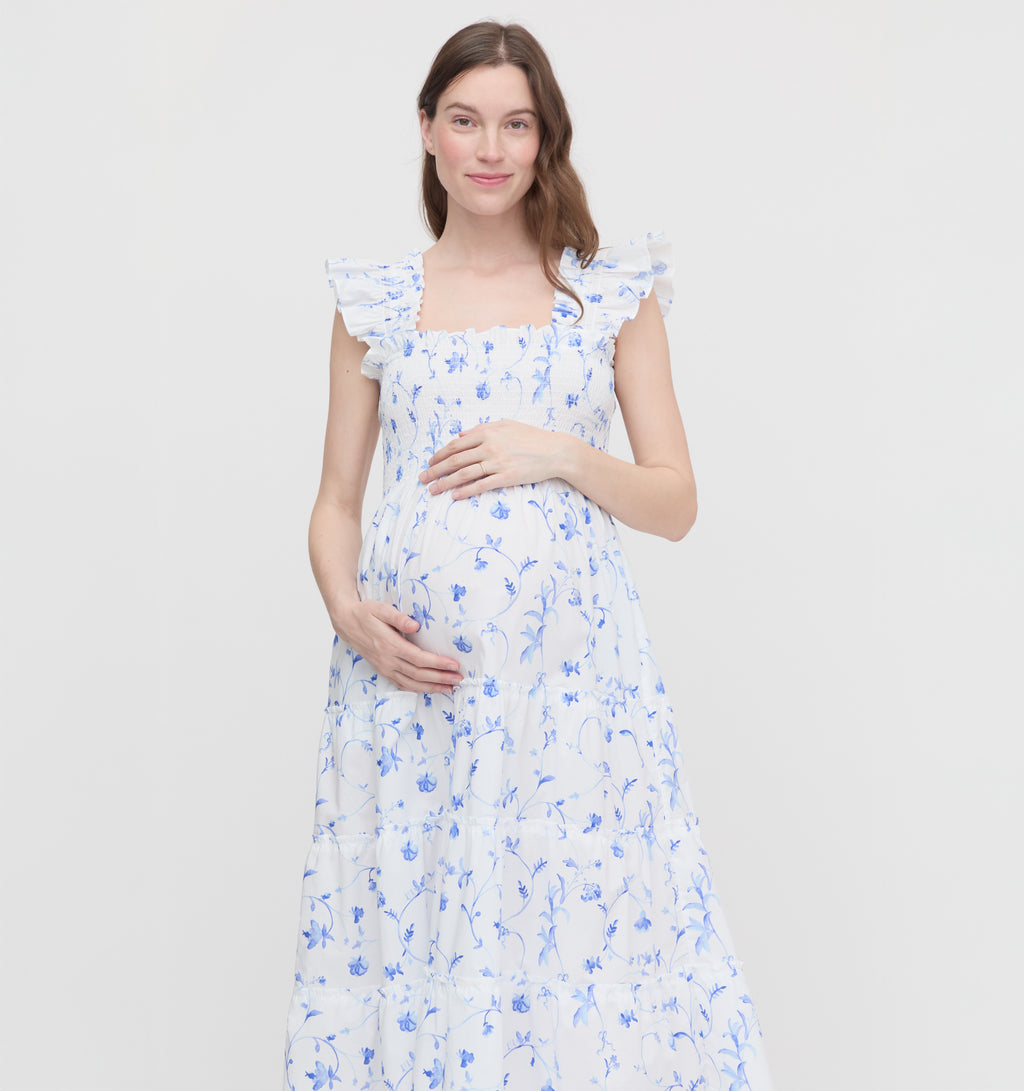 ellie nap dress blue botanical Elegant Blue Off Shoulder Lace Evening Dress main image 0