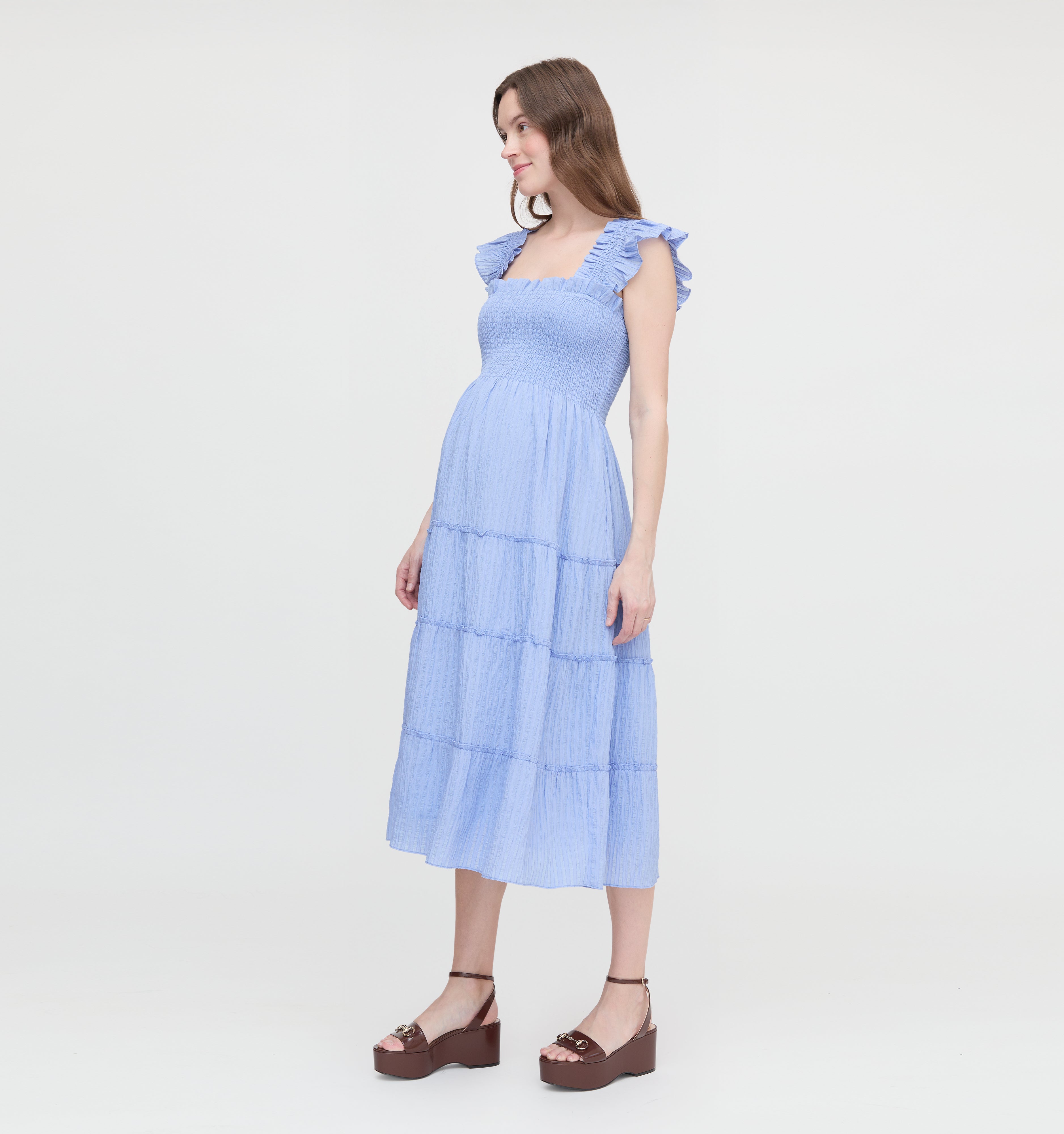 The Maternity Ellie Nap Dress - Bluebird