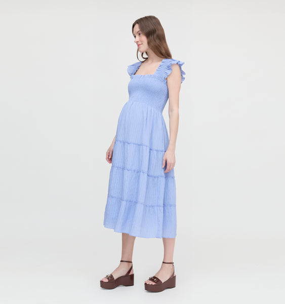 The Maternity Ellie Nap Dress Bluebird | XS | 100% Cotton