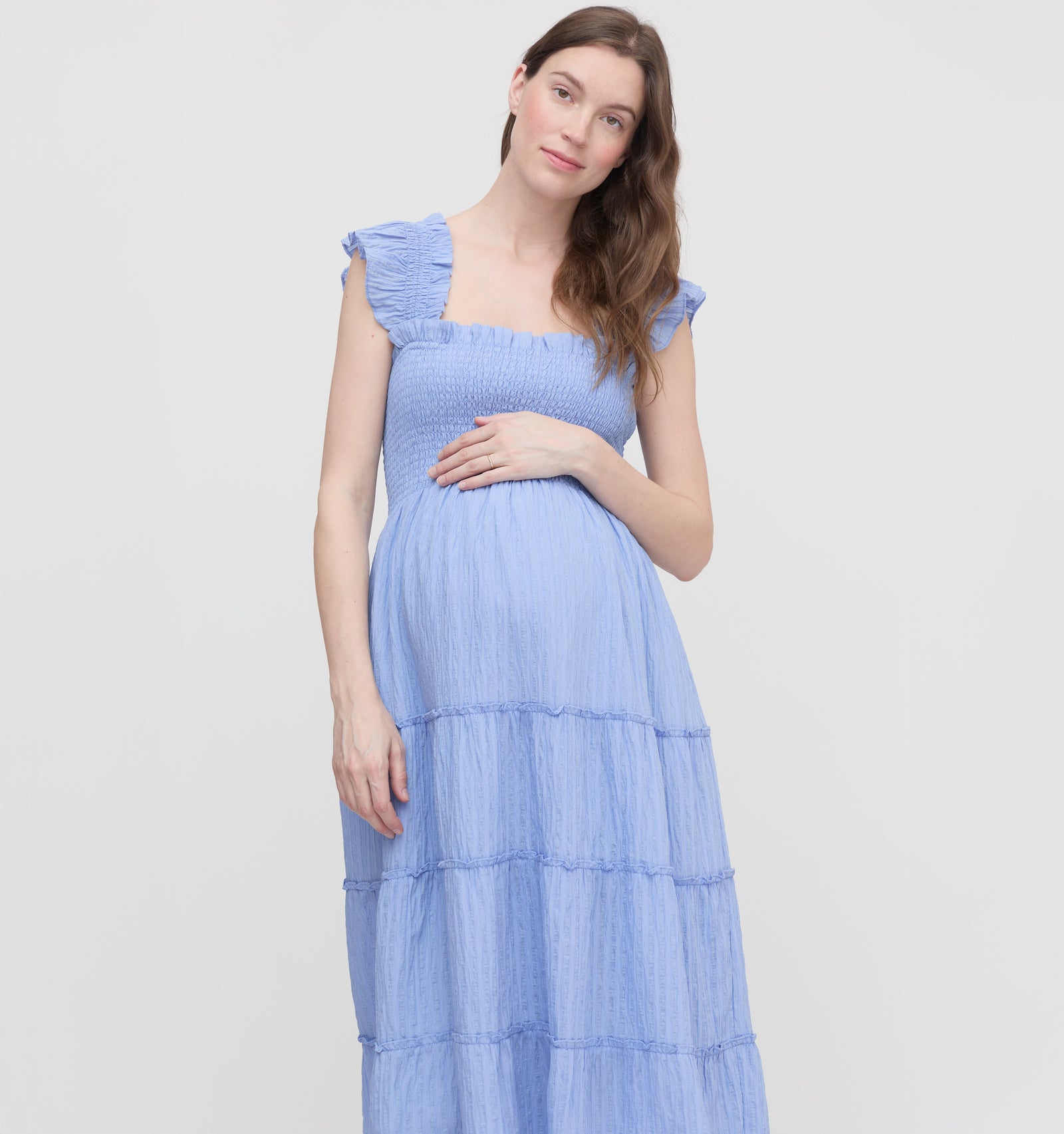 The Maternity Ellie Nap Dress - Blue Botanical Hill House Home The Maternity Ellie Nap Dress - Blue Botanical Hill House Home