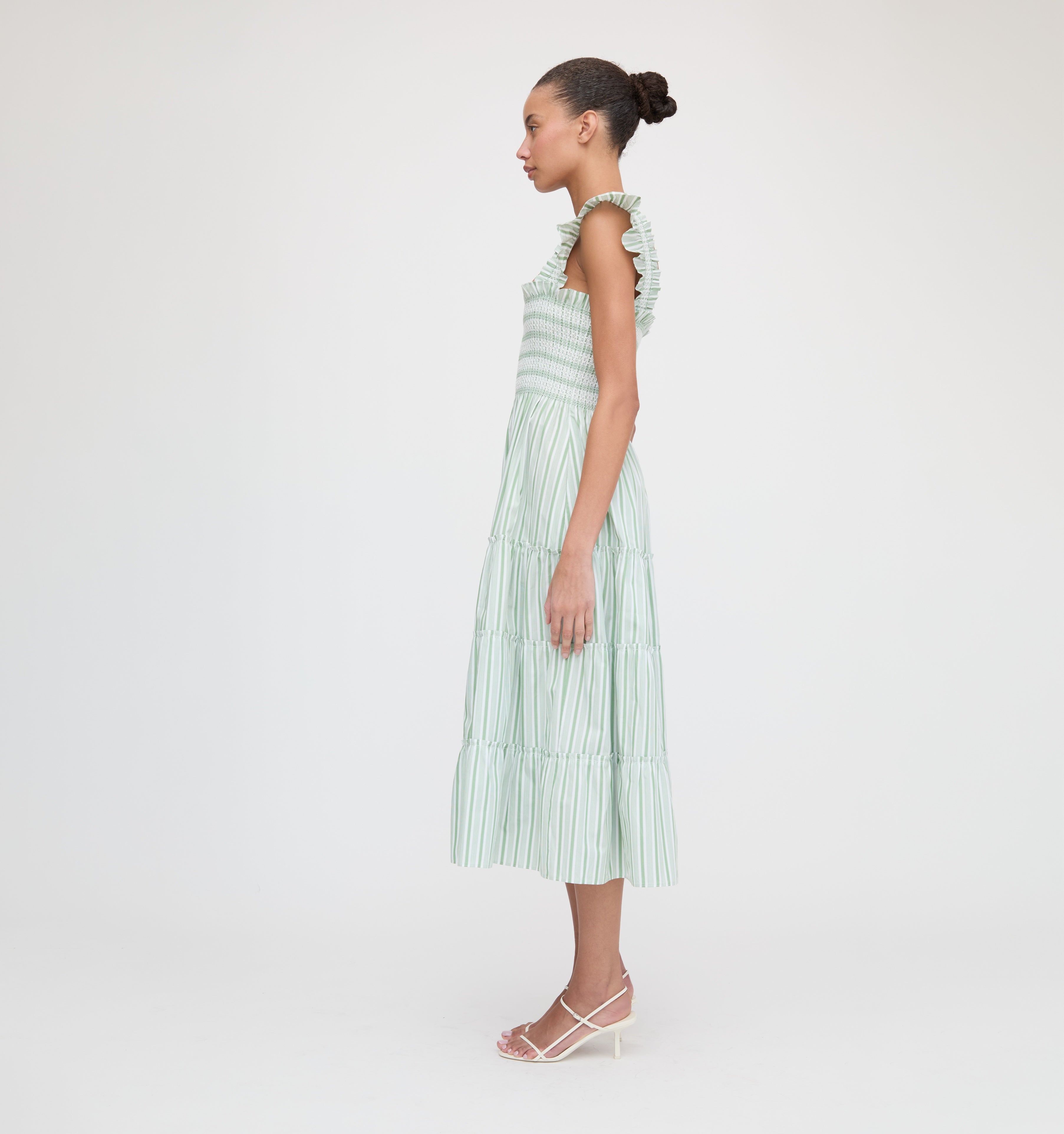 The Ellie Nap Dress - Apple Green Stripe