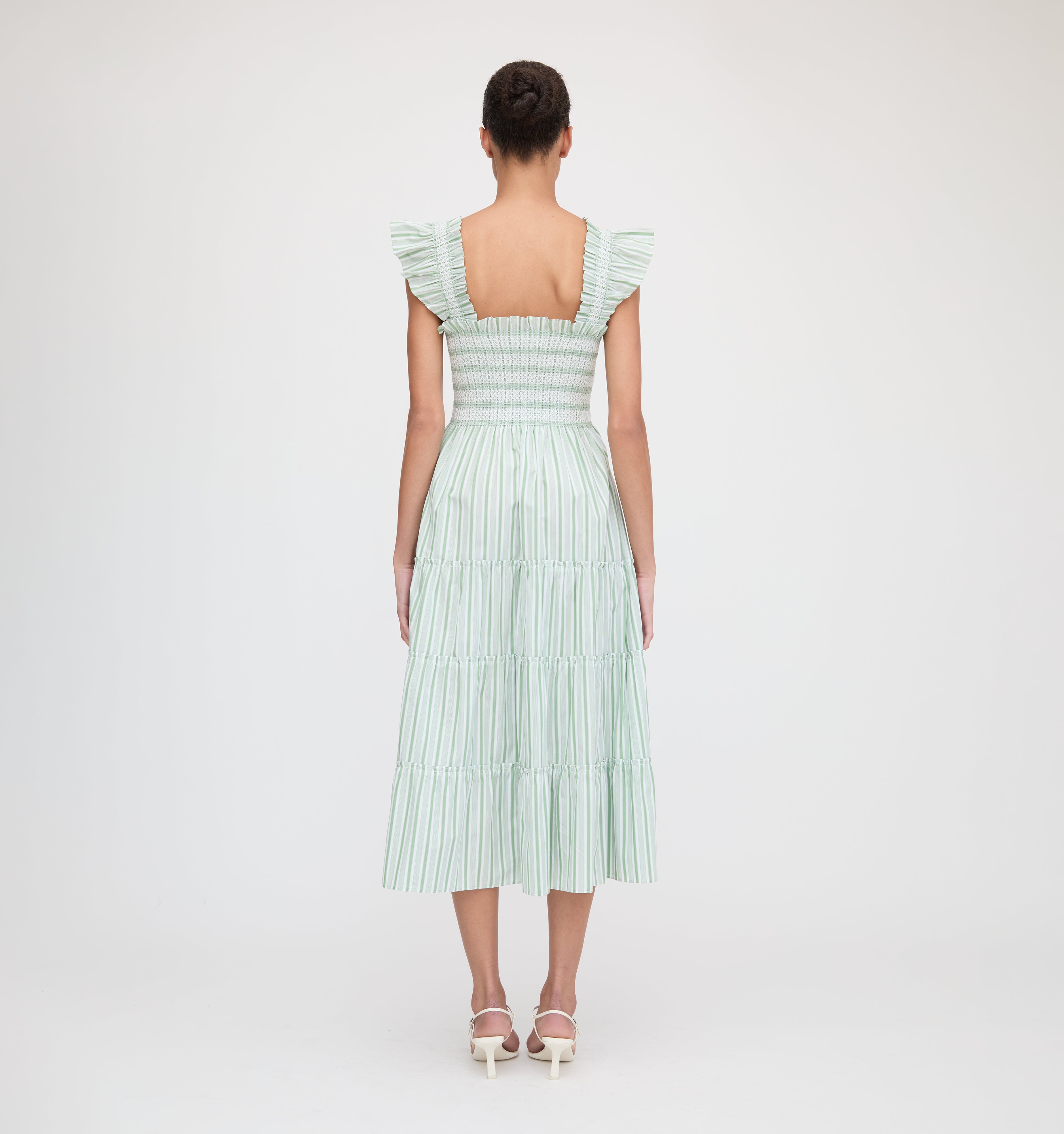 The Ellie Nap Dress - Apple Green Stripe