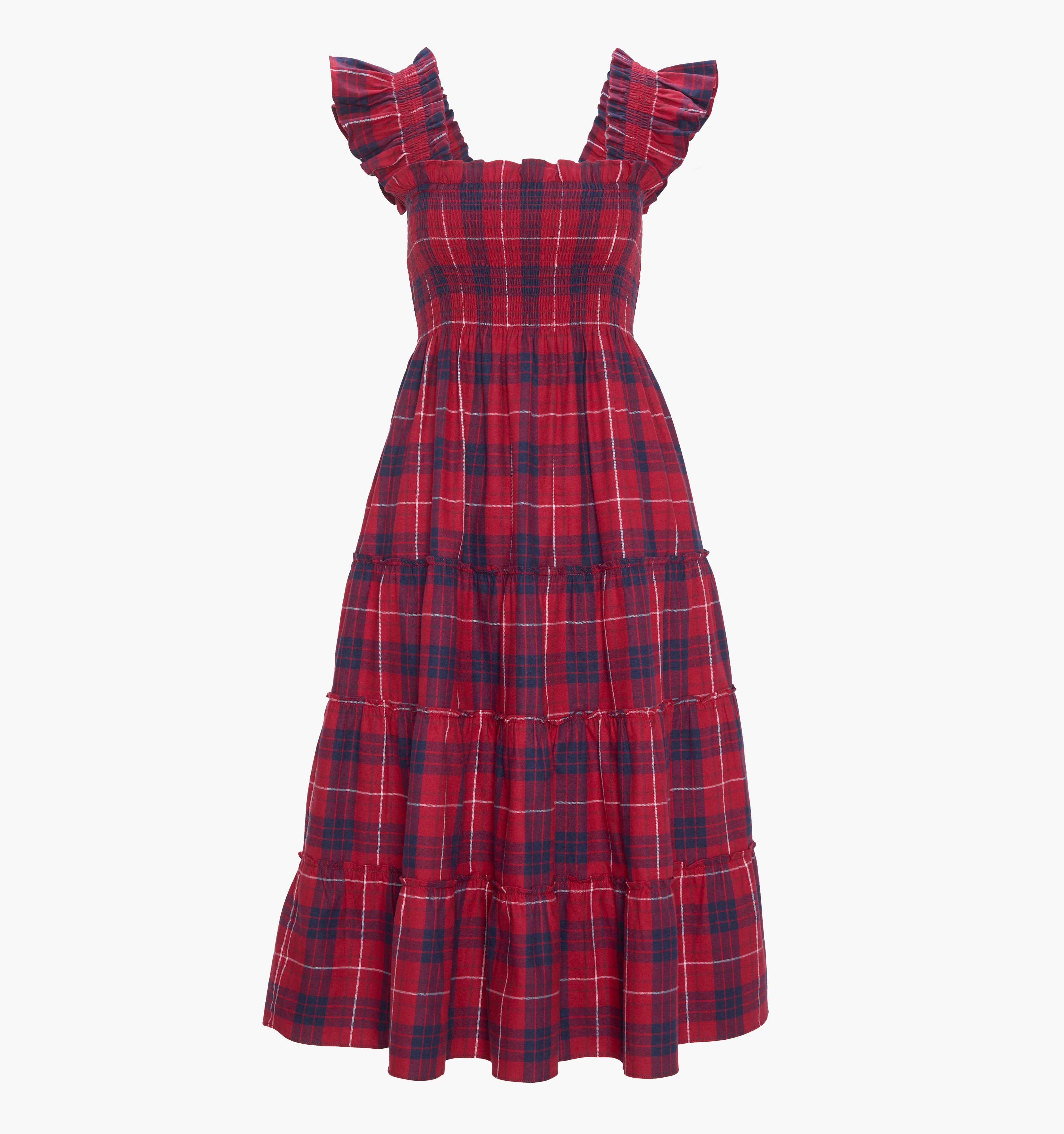 The Ellie Nap Dress - Cherry Tartan
