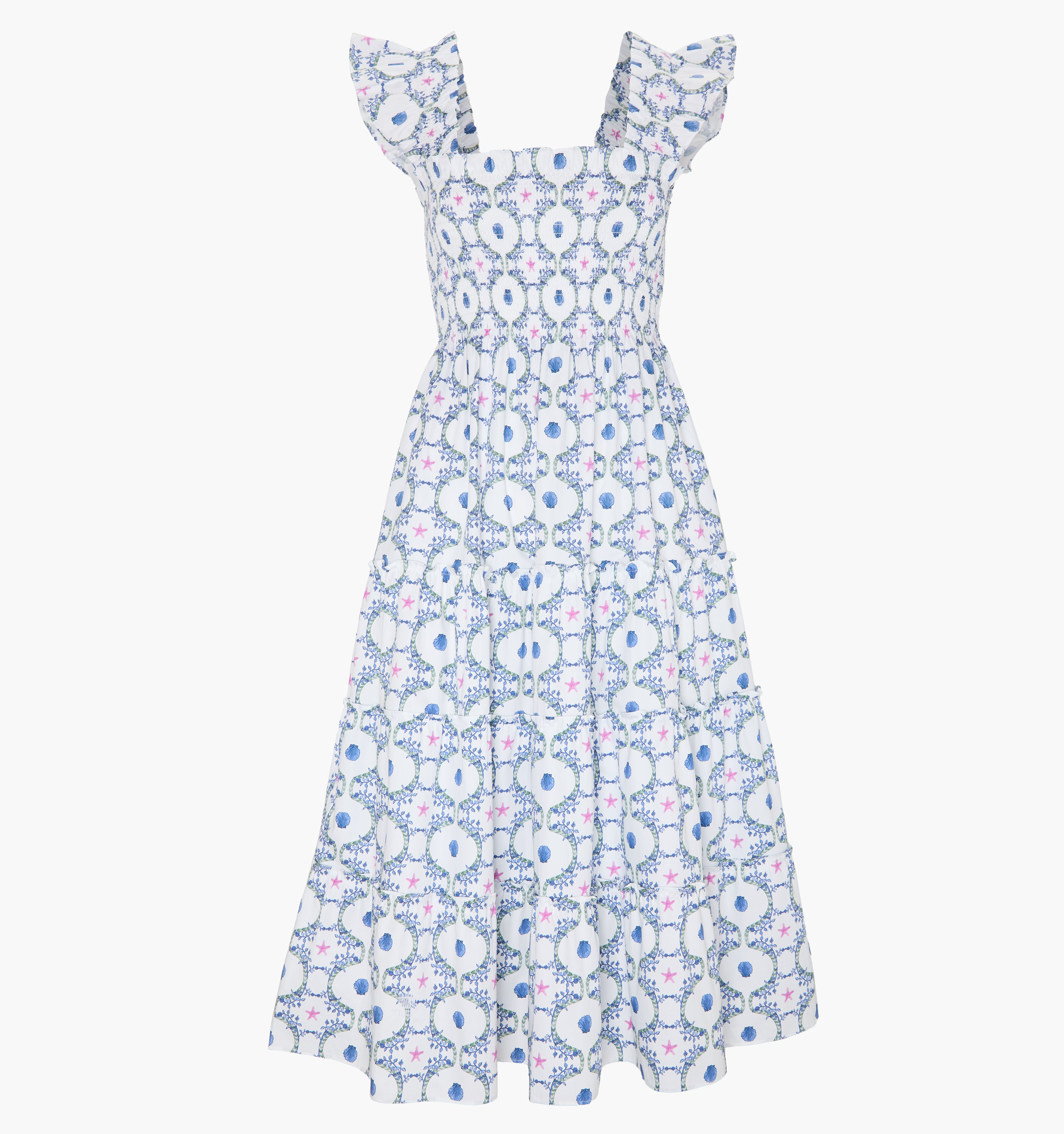 The Ellie Nap Dress - White Cisco Trellis