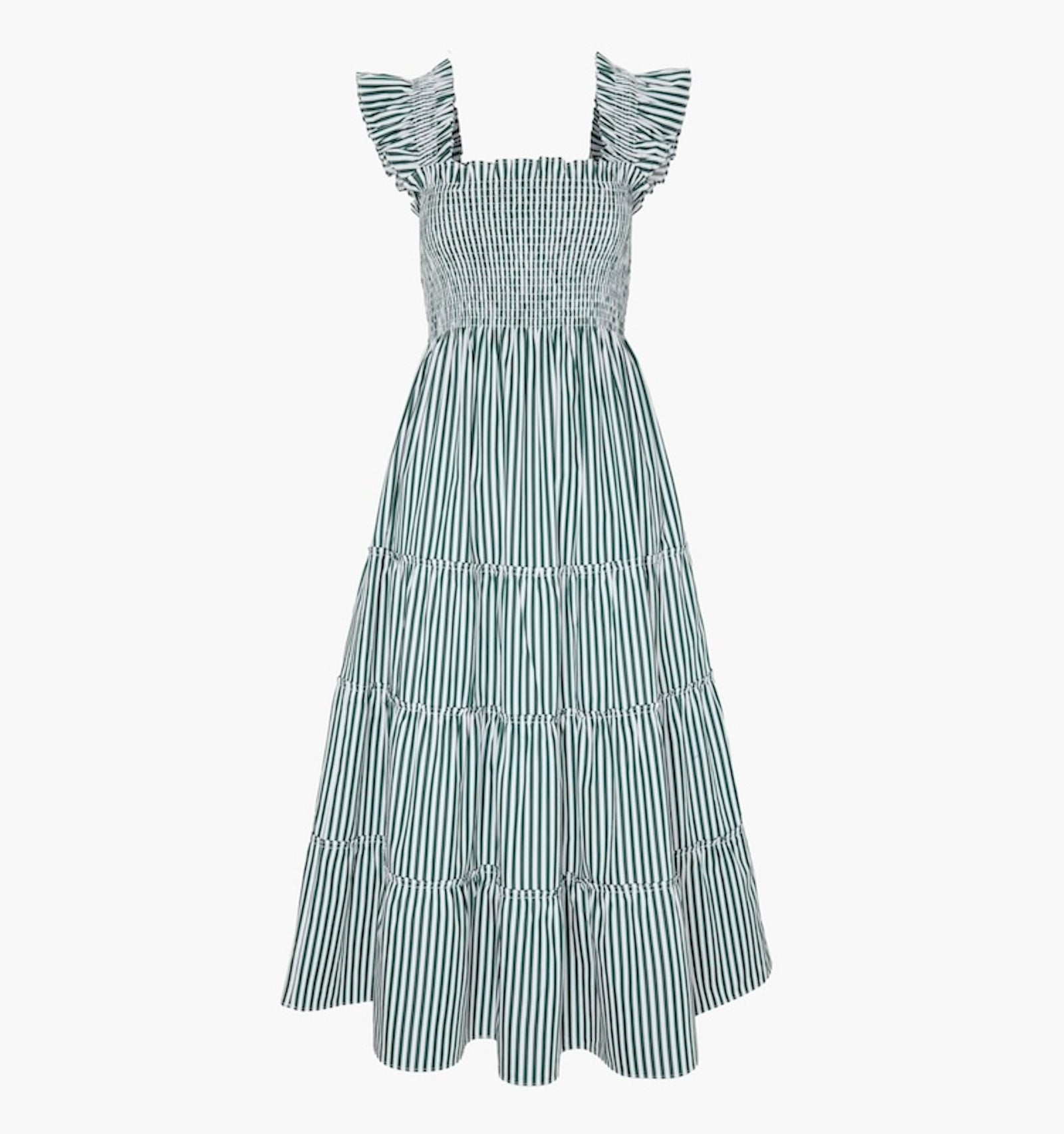 The Maternity Ellie Nap Dress - Green Stripe  Hill House Home
