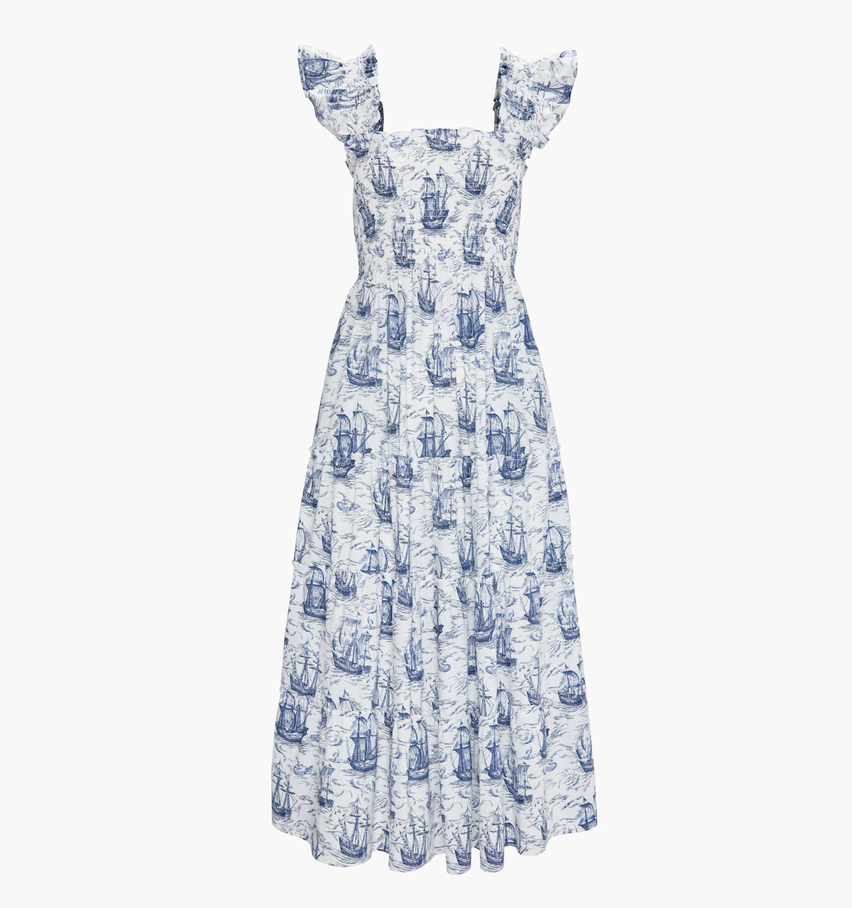 The Ellie Nap Dress - Navy Mariner's Toile