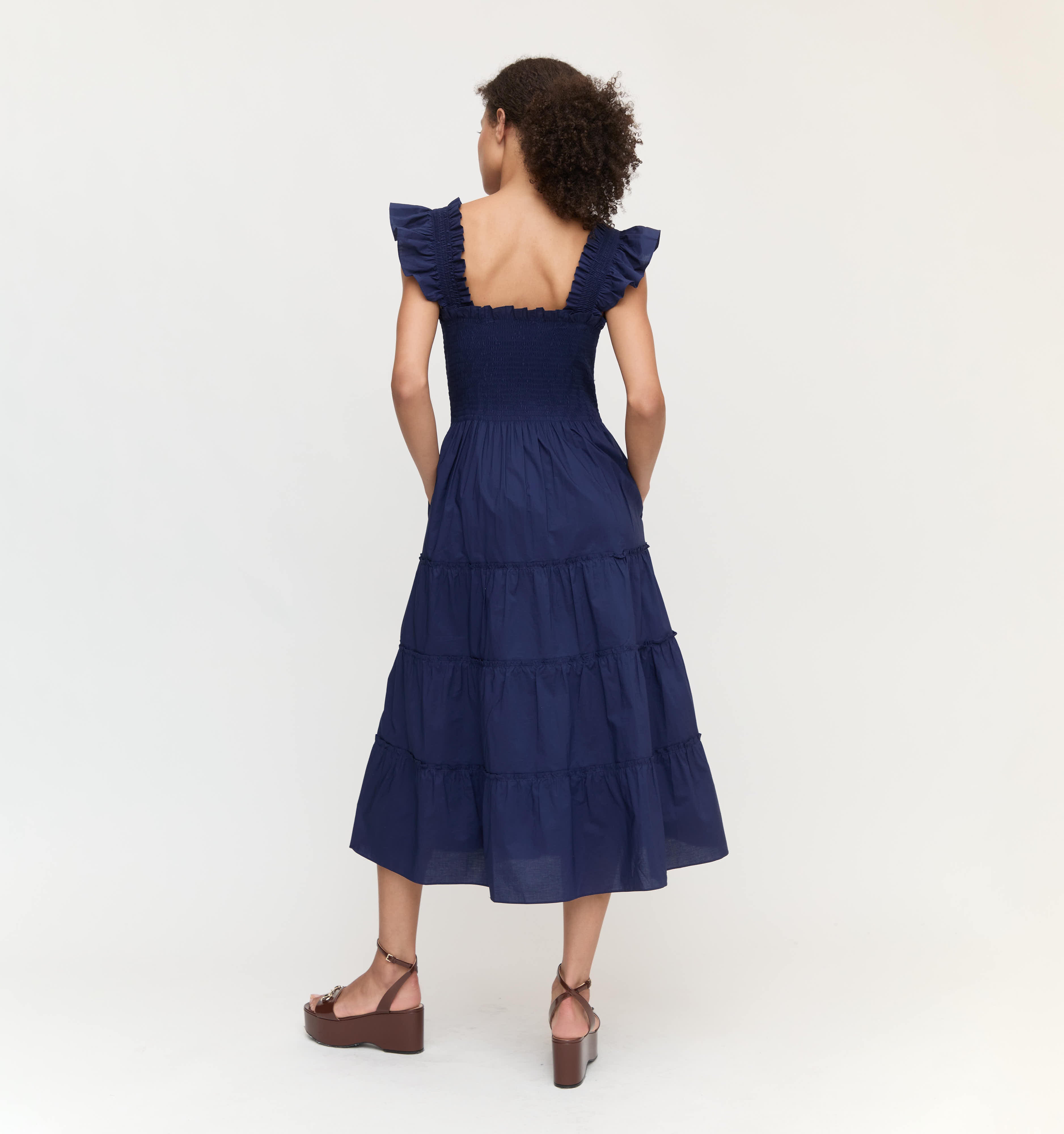 The Ellie Nap Dress - Navy Poplin