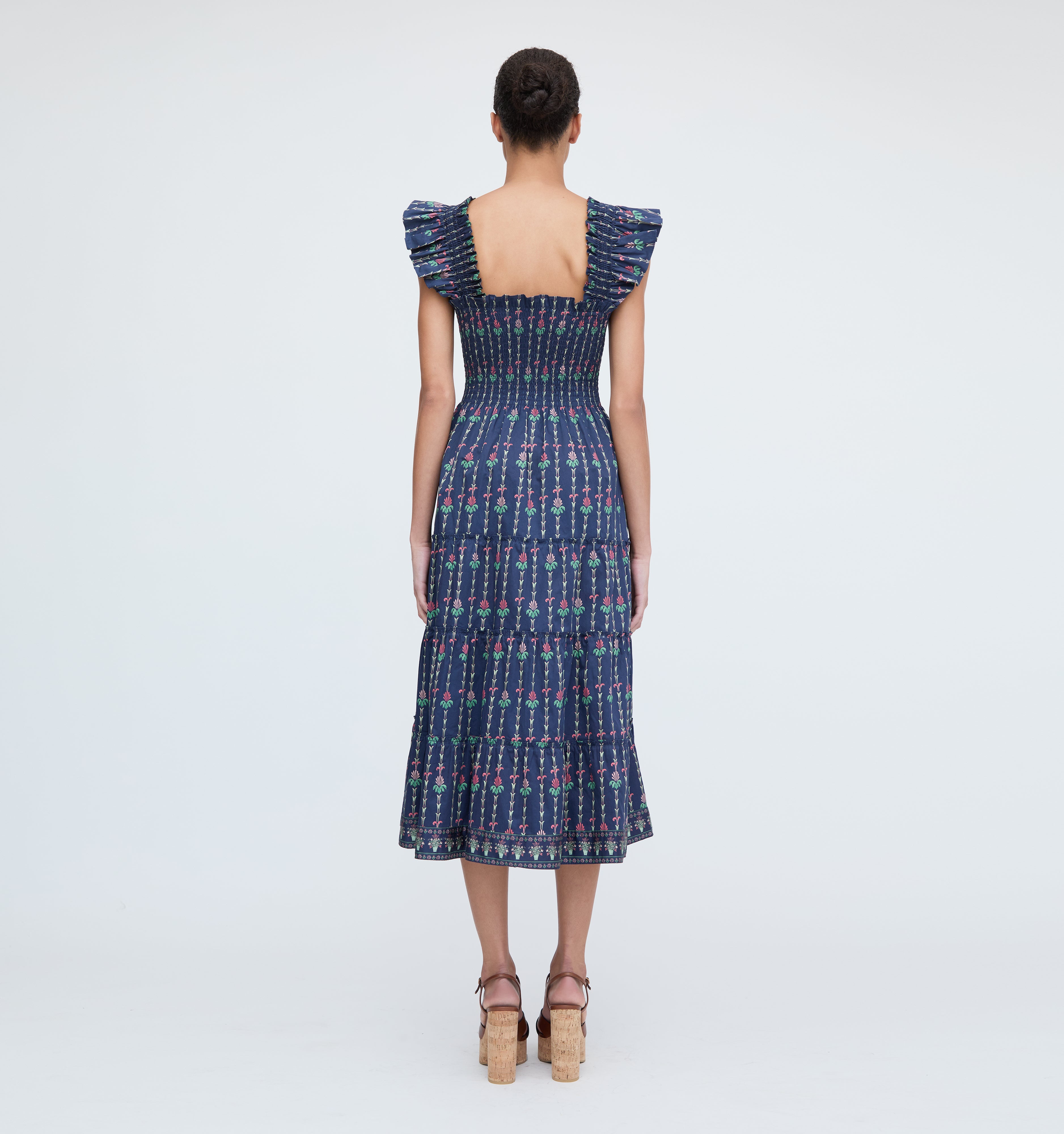 The Ellie Nap Dress - Navy Trailing Fern