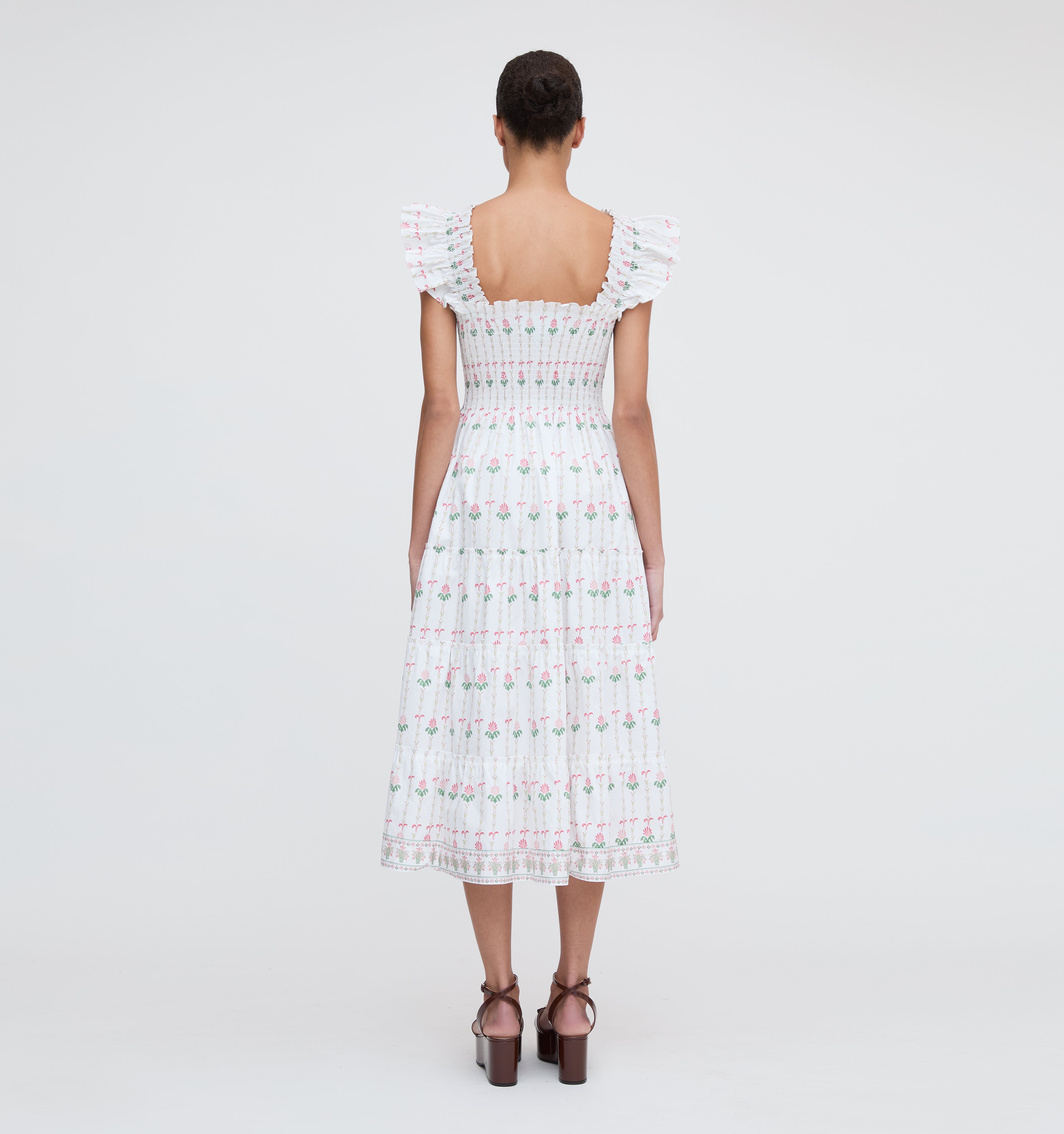 The Ellie Nap Dress - White Trailing Fern