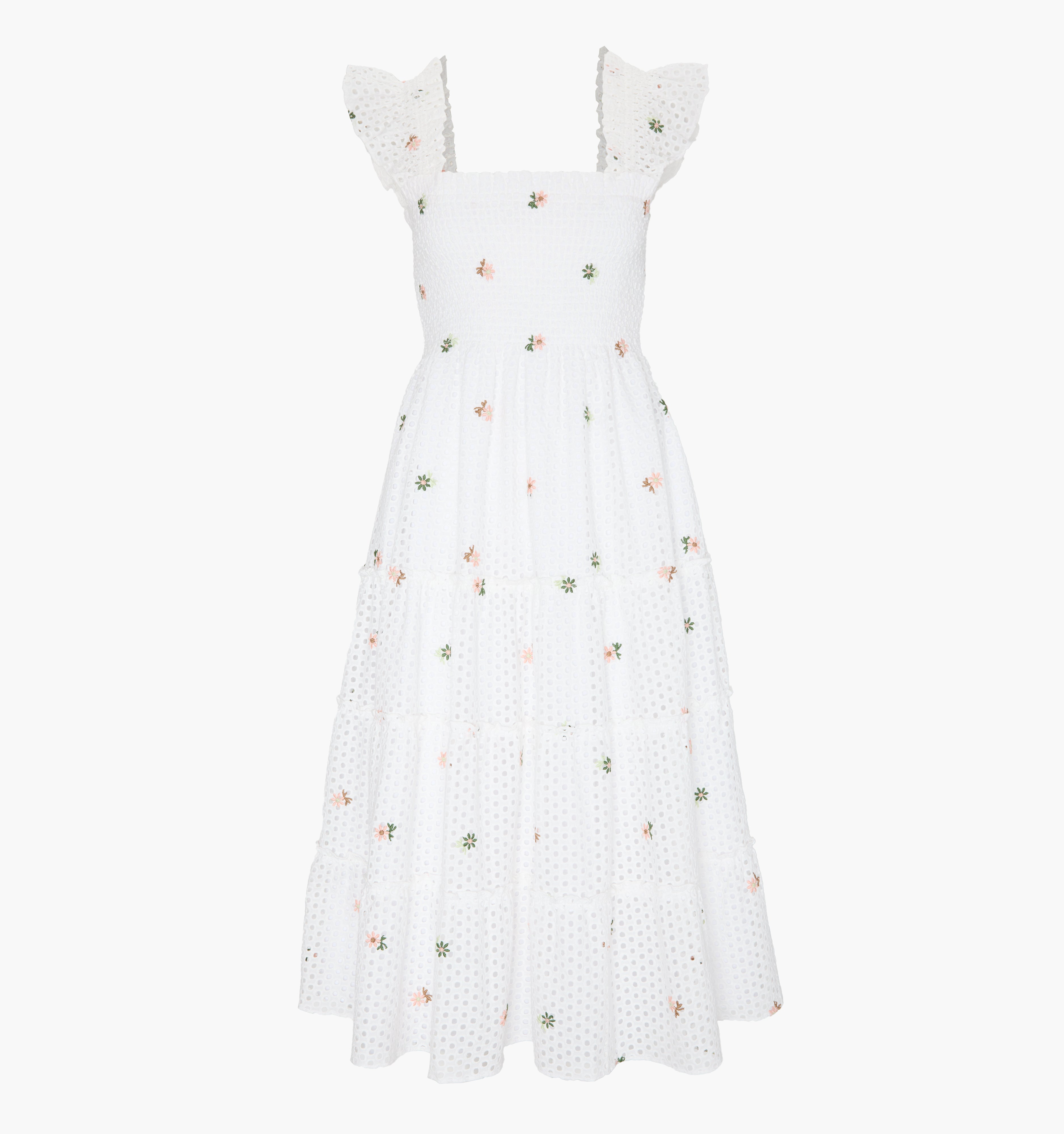 The Ellie Nap Dress - White Daisy Eyelet