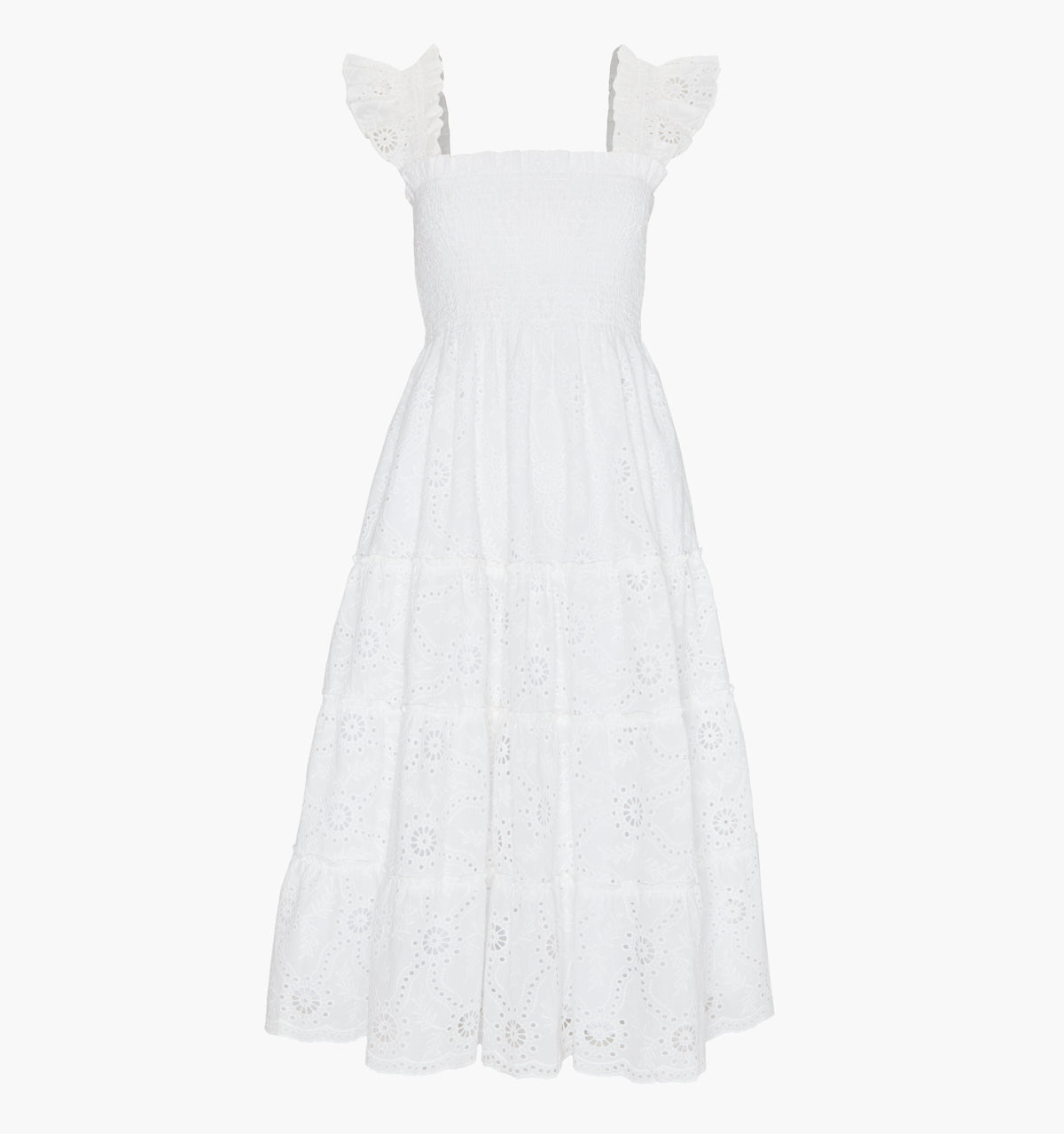 The Ellie Nap Dress - White Trellis Broderie