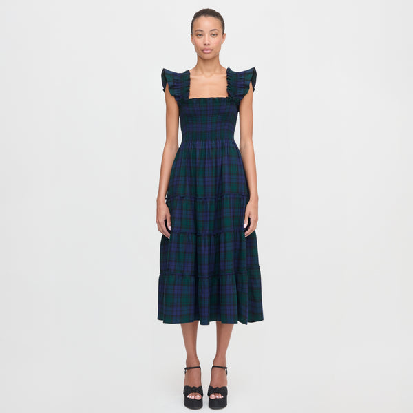 sachin and babi light blue dress Red Plaid Long Sleeve Tunic Flare Dress