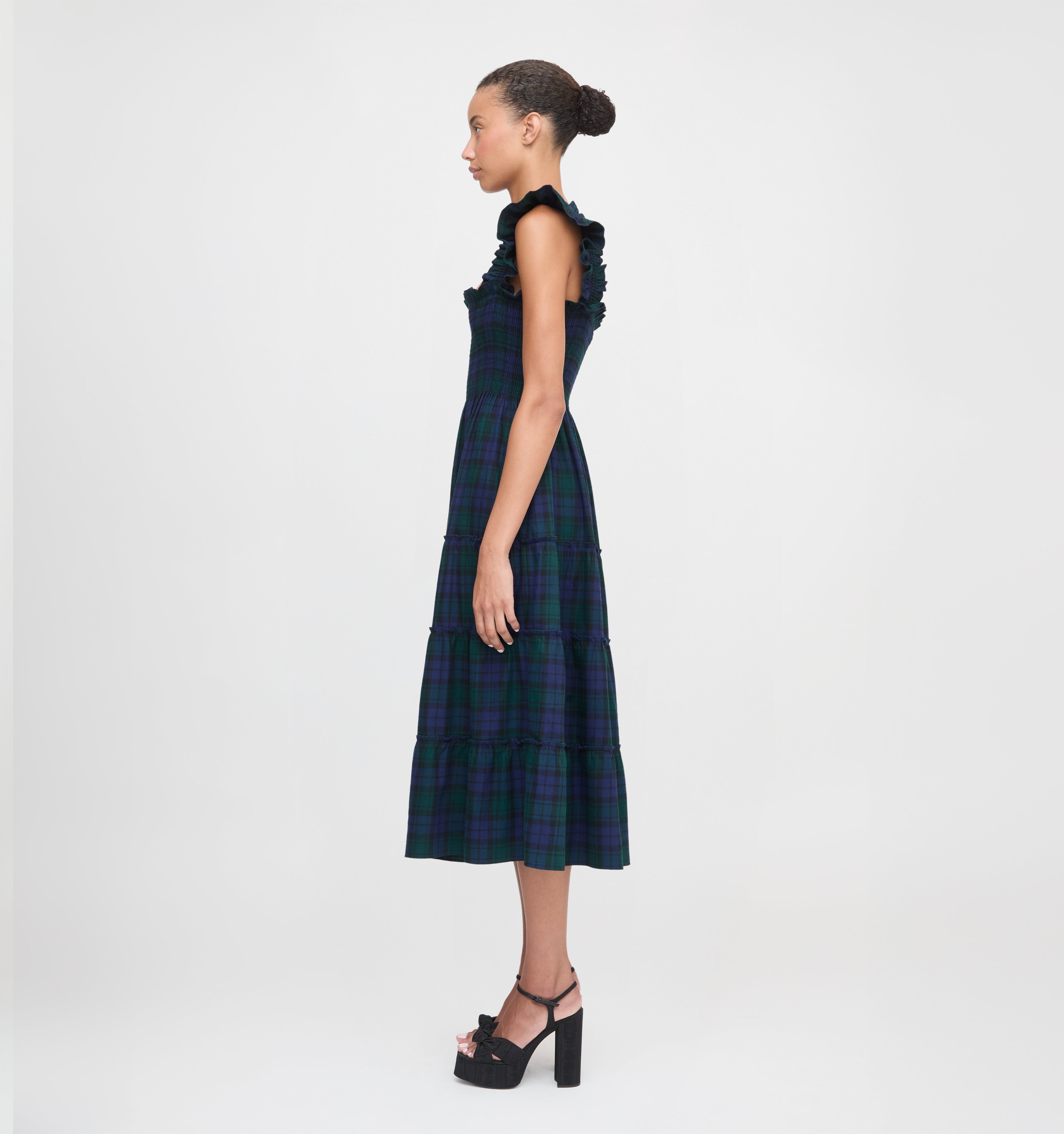The Ellie Nap Dress in Blackwatch Tartan color: Blackwatch Tartan
