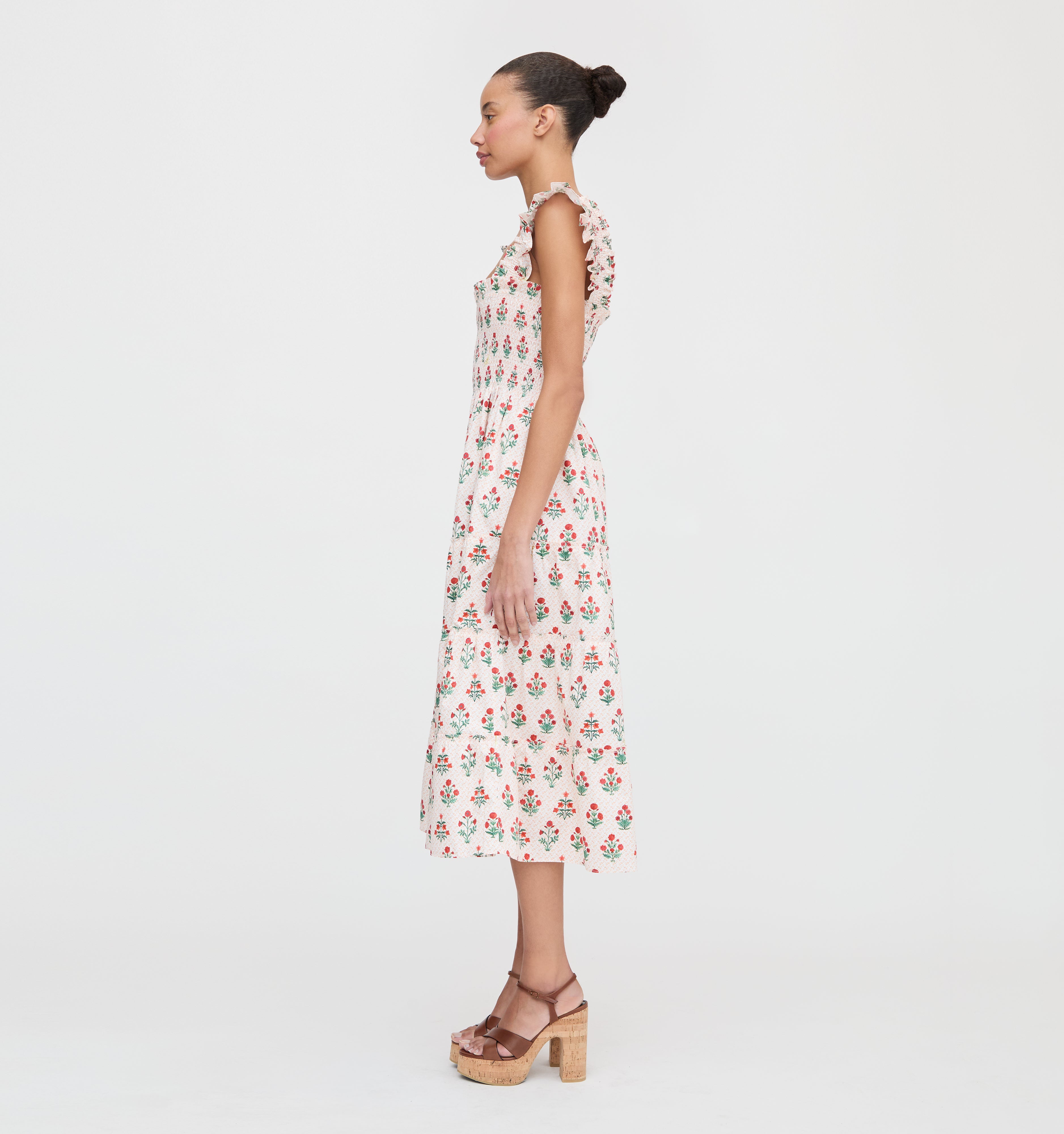 The Ellie Nap Dress - Poppy Block Print