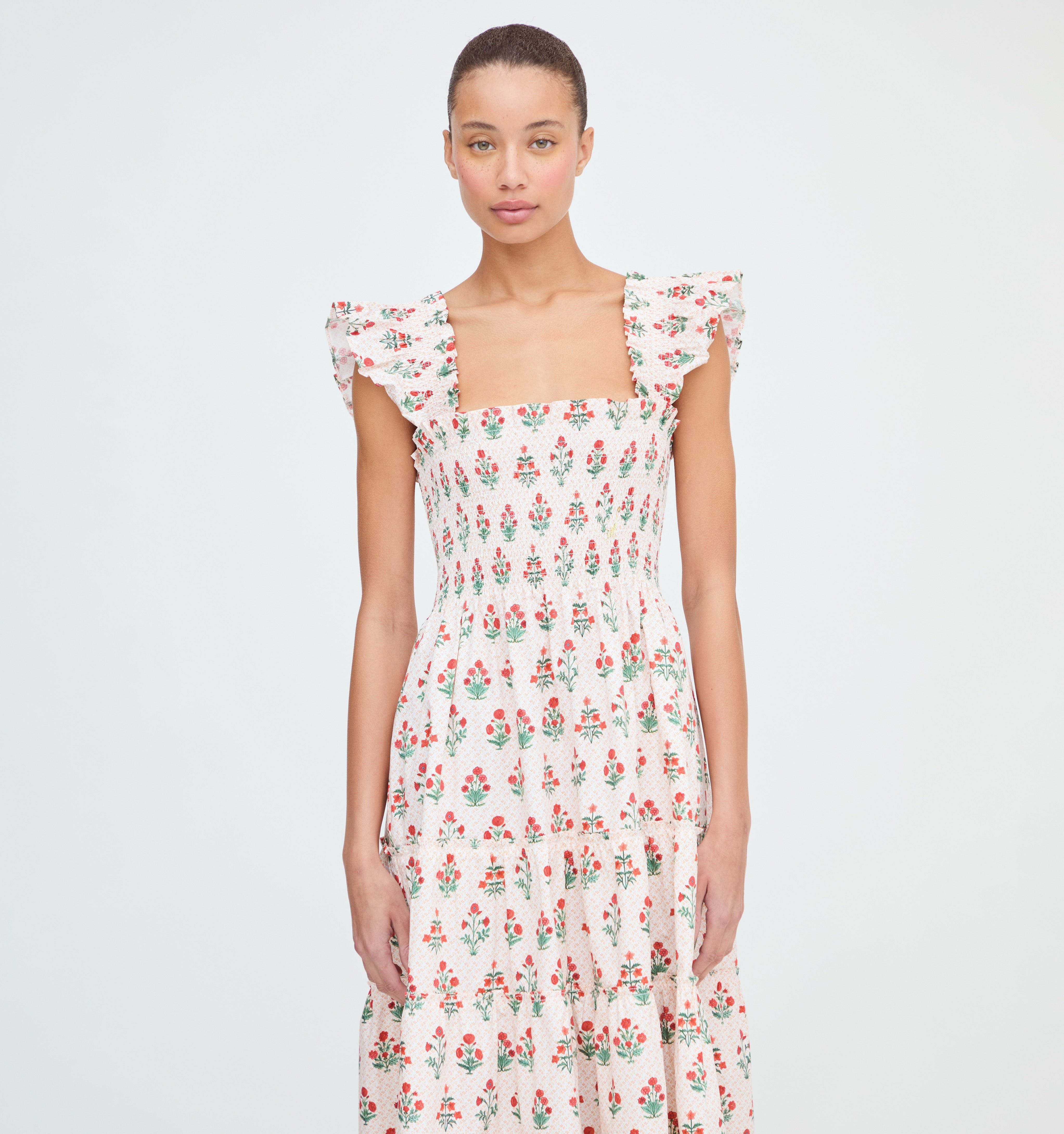 The Ellie Nap Dress - Poppy Block Print