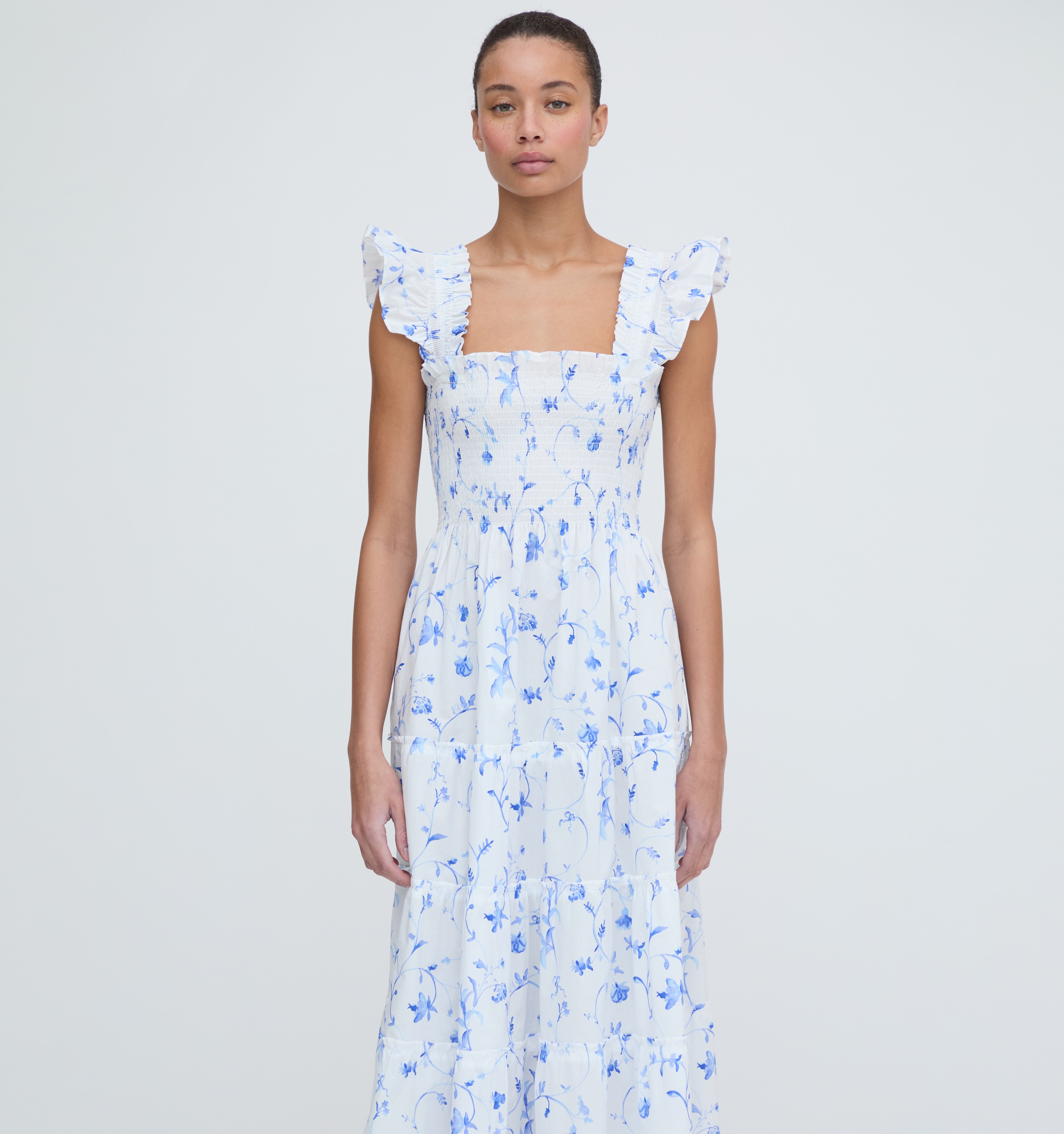 The Ellie Nap Dress - Blue Botanical